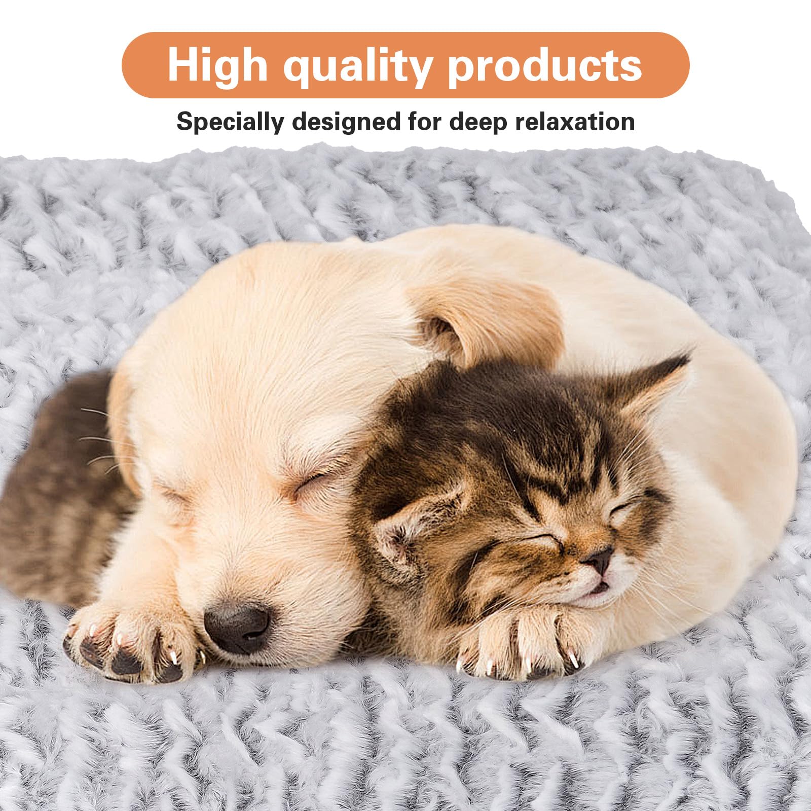 Tapis Chauffant Chat Chien 80×60 cm sans Électricité, Coussin Auto-Chauffant Chat Antidérapant avec Couverture Amovible et Lavable,Tapis pour Chat Chaud pour Intérieure et Extérieure