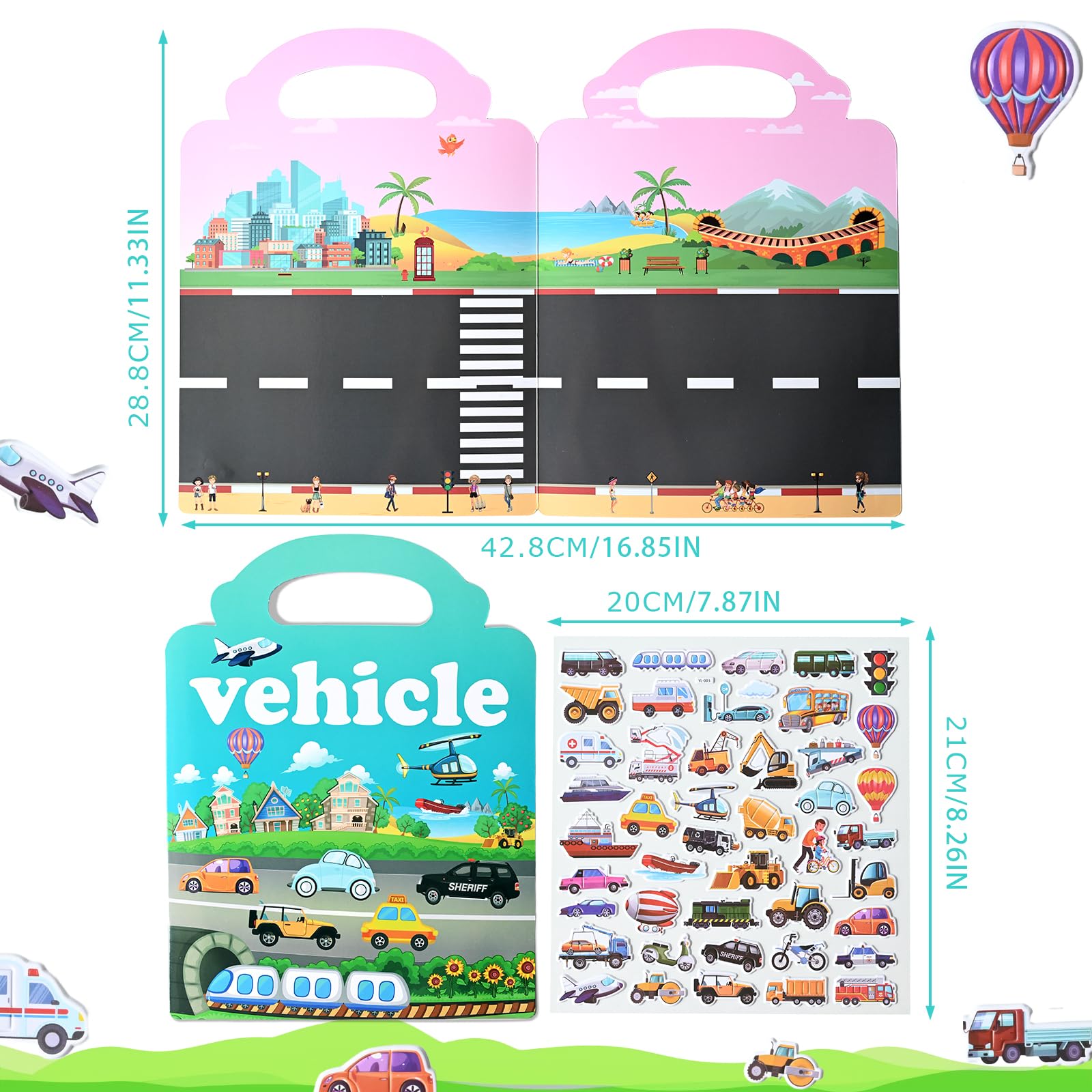 GOLDEROC 6 Pack Reusable Sticker Books for Kids Age 3-6, 300+ 3D Puffy Stickers Activity Pack - Image 2