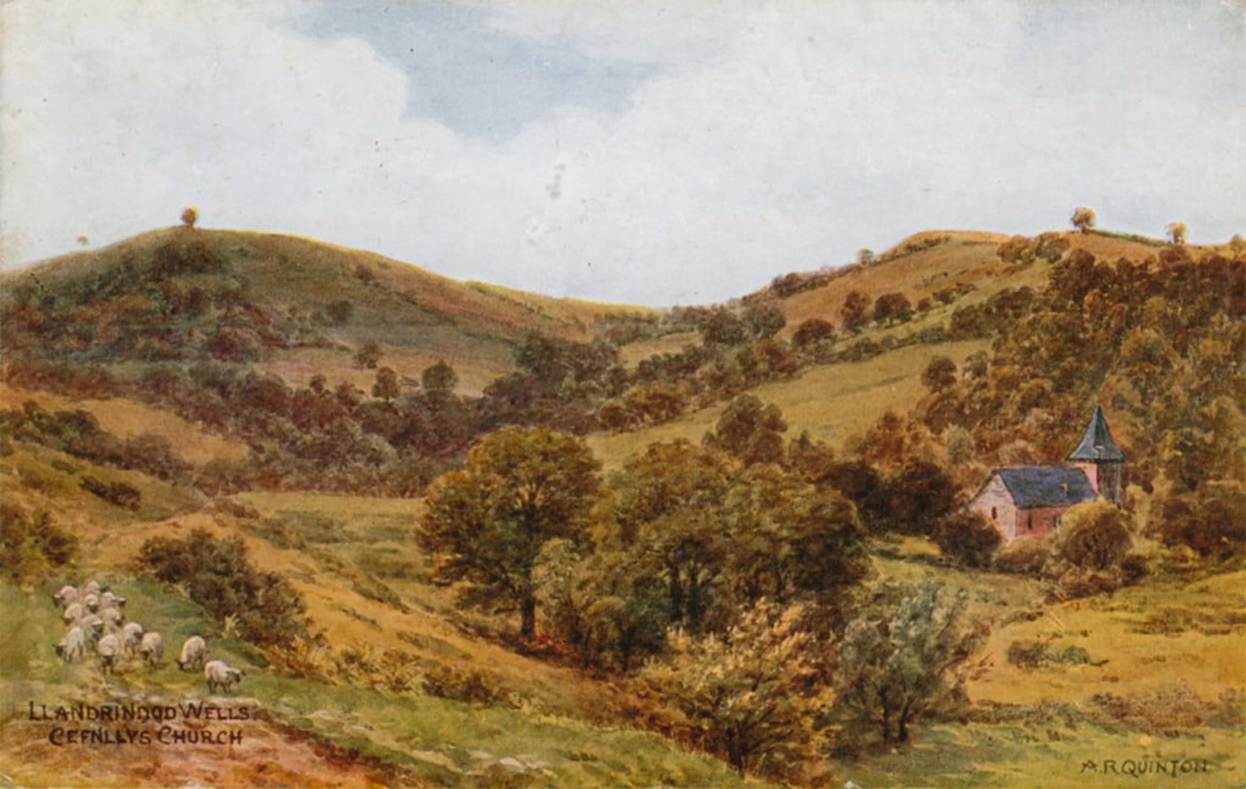 ARTXLXXBN Famous Print Painting Colorful Art Print Llandrindod Wells Cefnllys Church by Alfred Robert Quinton Canvas Art Decorations for Home Decor 60x90cm