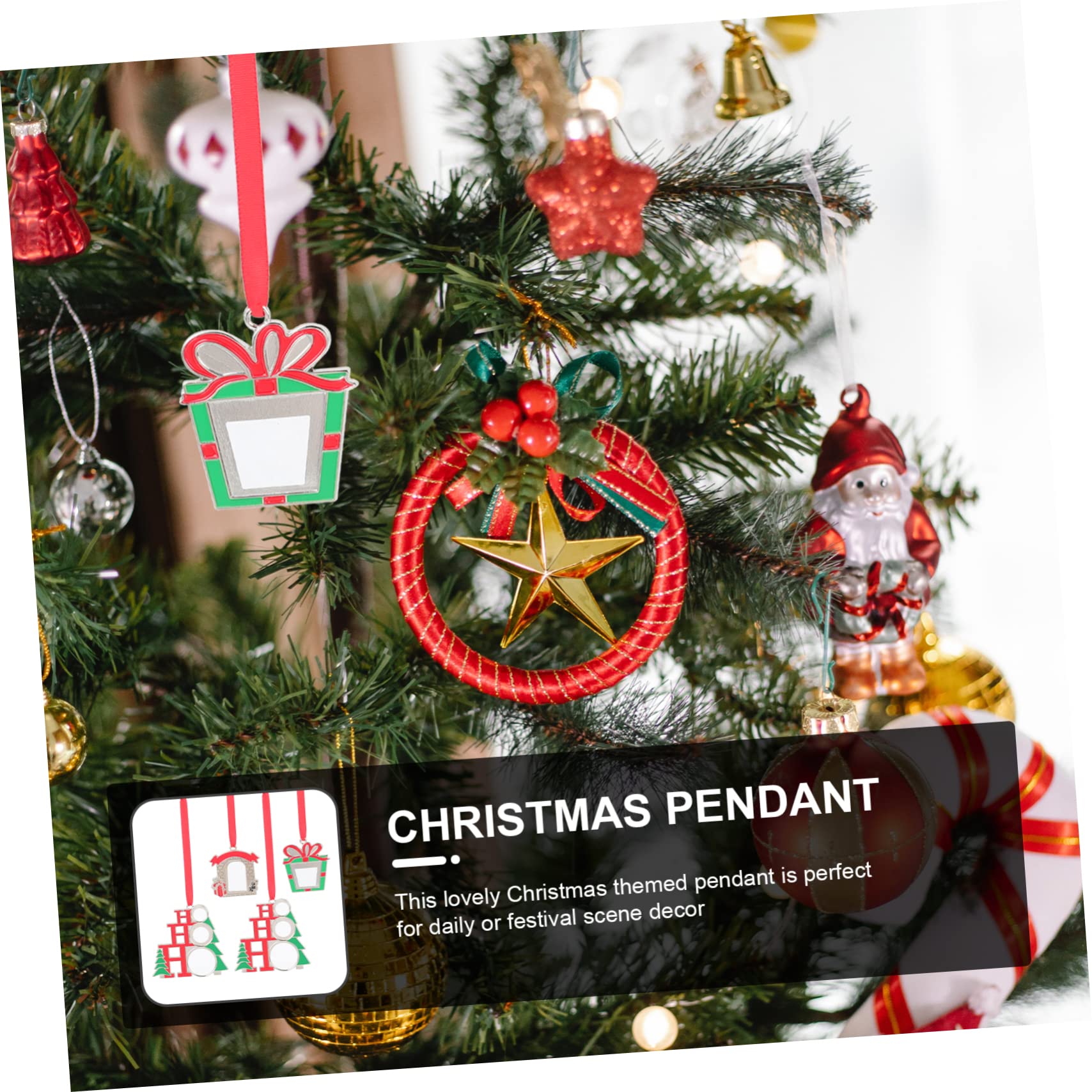 PRETYZOOM 16 STK Christbaumschmuck Weihnachtsbaum Anhänger Weihnachtsbedarf Hängende Dekoration Personalisierter Weihnachtsschmuck Weihnachts-Layout-Requisite Weihnachtsdeko Legierung