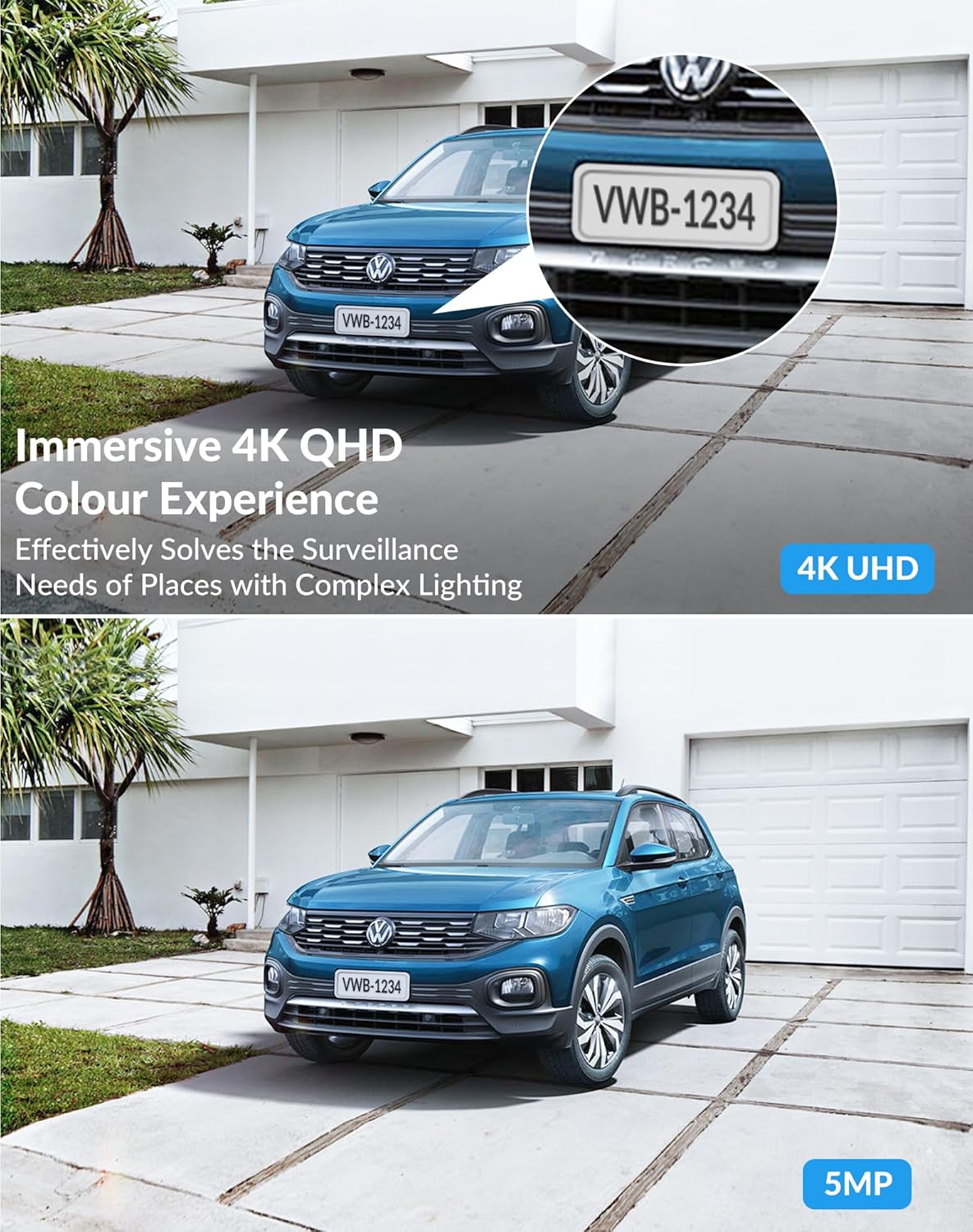 FOSCAM 4K 8MP Security IP POE Cameras, T8EP UltraHD Home Surveillance Security Camera Outdoor with Two-Way Audio, 66ft Color Night Vision, Human/Vehicle Detection, IP66 Waterproof