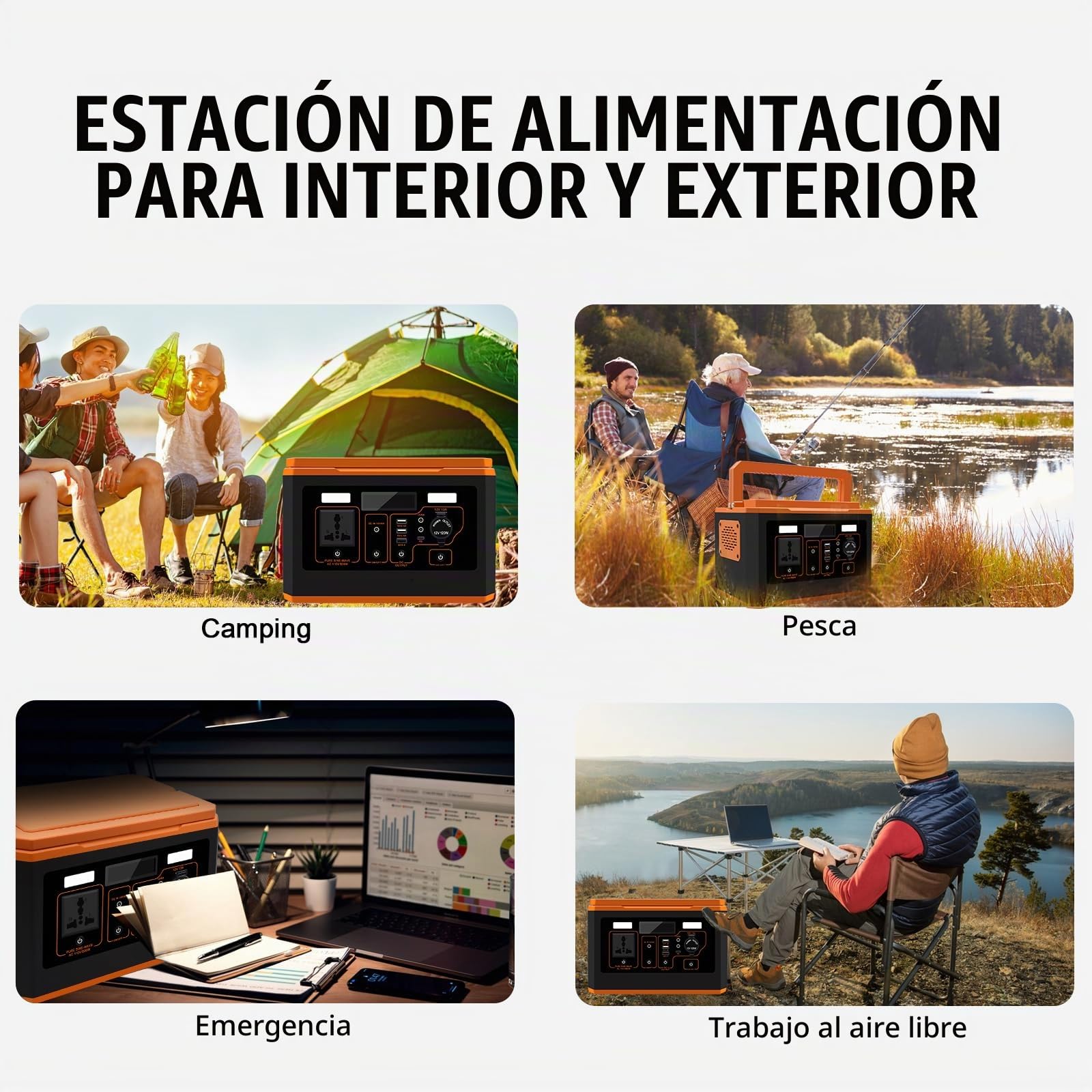 KAOLALI Estación de Energía Portátil 499 Wh 135000 mAh - Generador Solar Portátil 220V/500W, con salida de CA, Fuente de Alimentación de Emergencia, Generadores para Autocaravanas