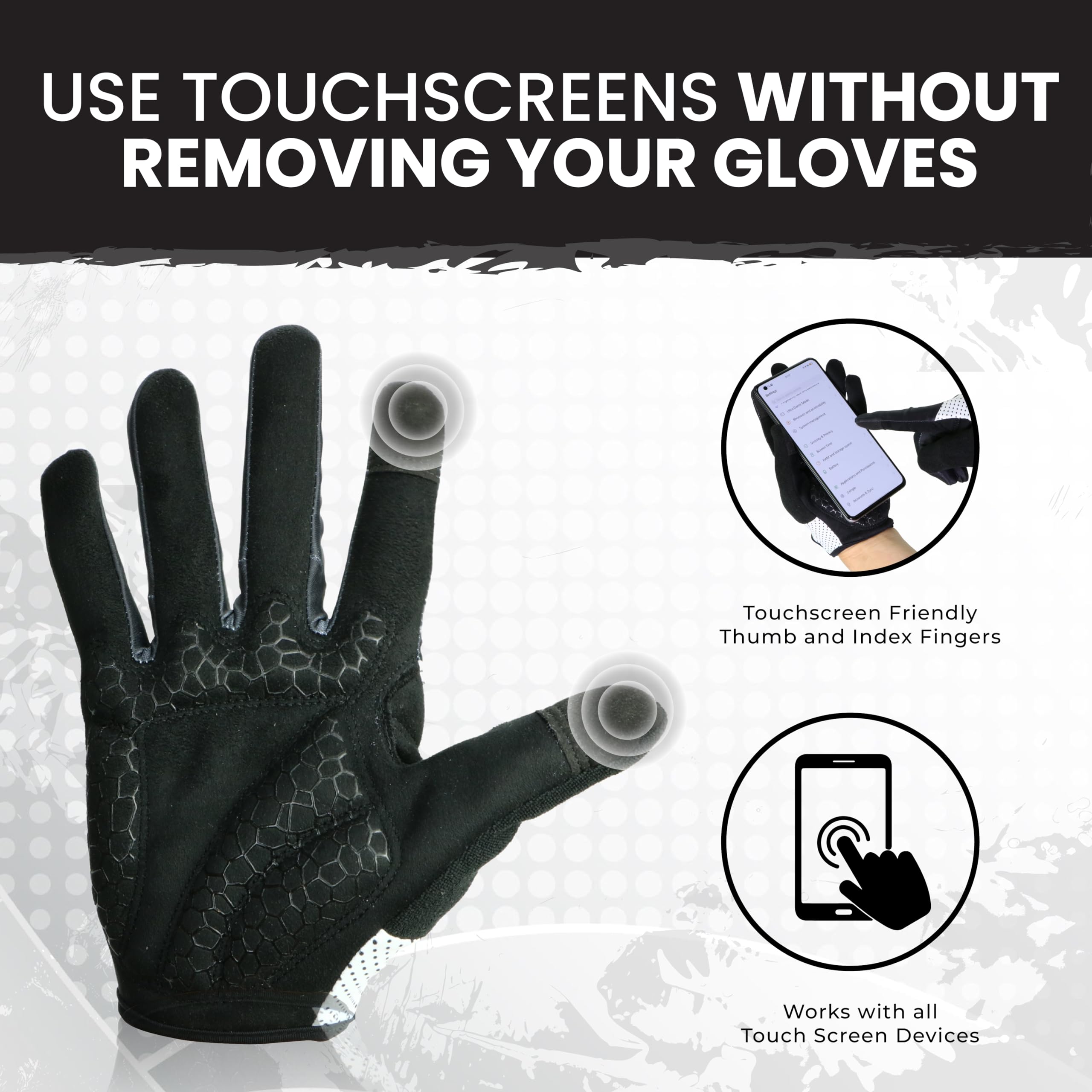 Guantes de ciclismo para mujer, ligeros, transpirables, con absorción de golpes, guantes deportivos de dedo completo con pantalla táctil, guantes de bicicleta de carretera para hombre