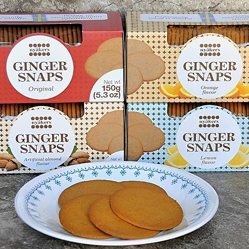 Miniatura 6 de Nyakers Pepparkakor - Galletas de jengibre sueco, galletas veganas, aperitivos sin lácteos, galletas gourmet, regalo de comida para vacaciones,