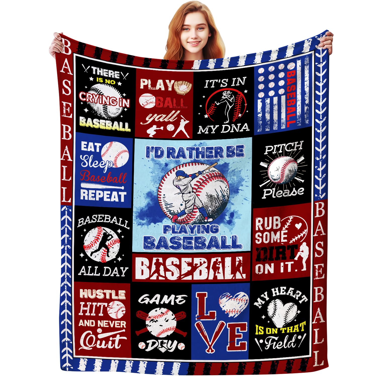 Baseball Blanket Gifts for Boys Men Baseball Lovers,Soft Warm Sport Baseball Blankets and Throws Outdoor,Unique Baseball Gifts for Baseball Lovers Baseball Team 50"x40" pak of 2