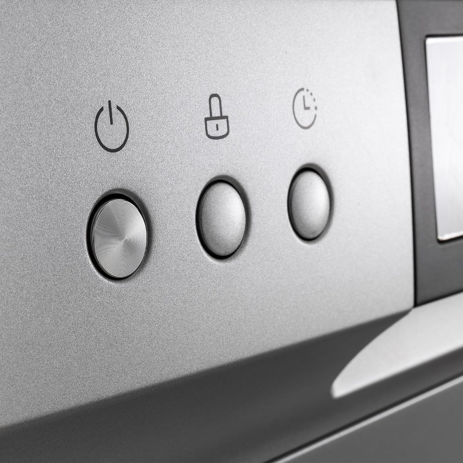 Close-up of RecPro RV Countertop Dishwasher LED controls and buttons