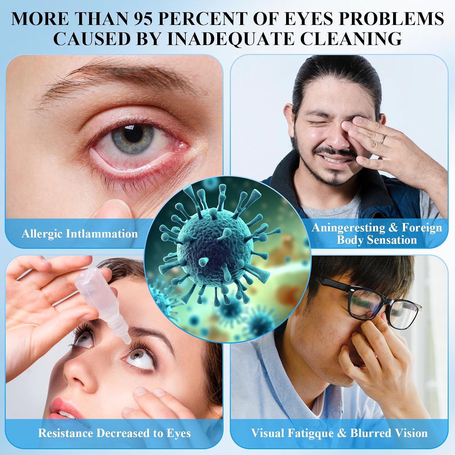Contact Lens Clean Machine, Portable Ultrasonic Contact Lens Cleaner with 4 Timing Modes, Disinfection with Blue Light, 360° High-Frequency Vibration for Cleaning Soft Lenses, White