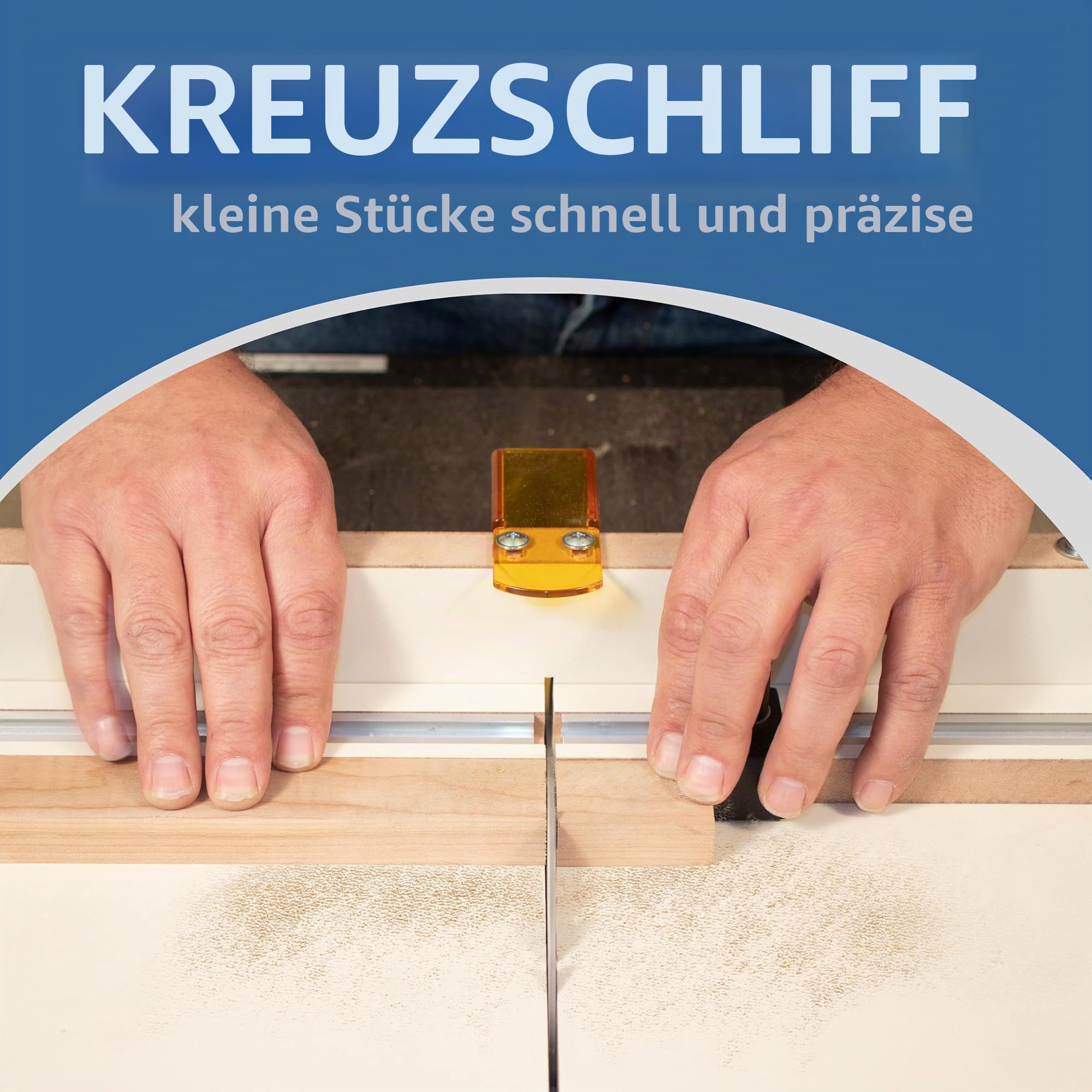 Fulton MDF-Kreuzschnittschlitten für Tischsäge, Aluminium-Gehrungsschlitzschienen, verstellbarer Anschlag und transparenter Schutz, präzise präzise Gehrungen, Kreuzschnittschlitten für eine Tischsäge