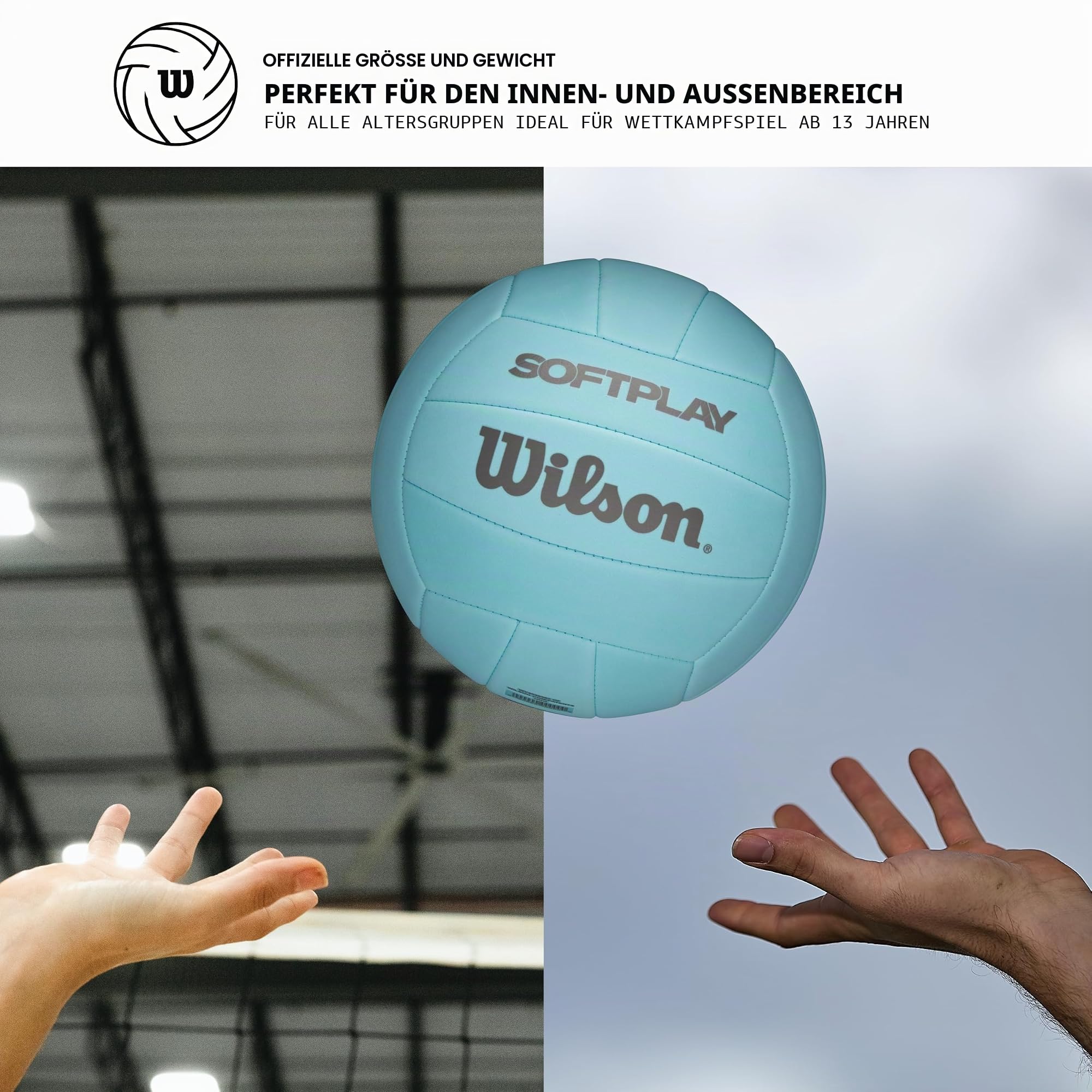 Wilson AVP Soft Play Volleyball, Eva-Schaum-Beachvolleyball, Komfort & Stil, Offizielle Größe