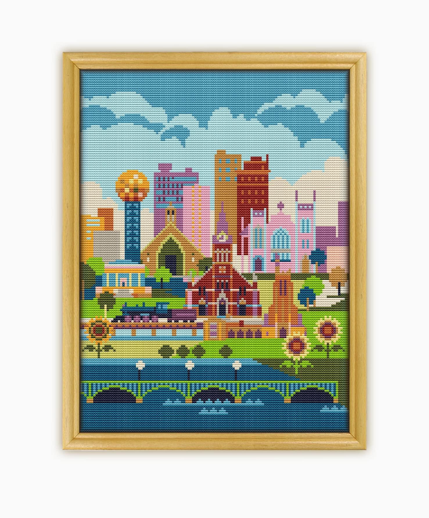 Knoxville CS1199-2 - Counted Cross Stitch KIT#2. Set of Threads, Needles, AIDA Fabric, Needle Threader, Embroidery Clippers and Printed Color Pattern Inside.