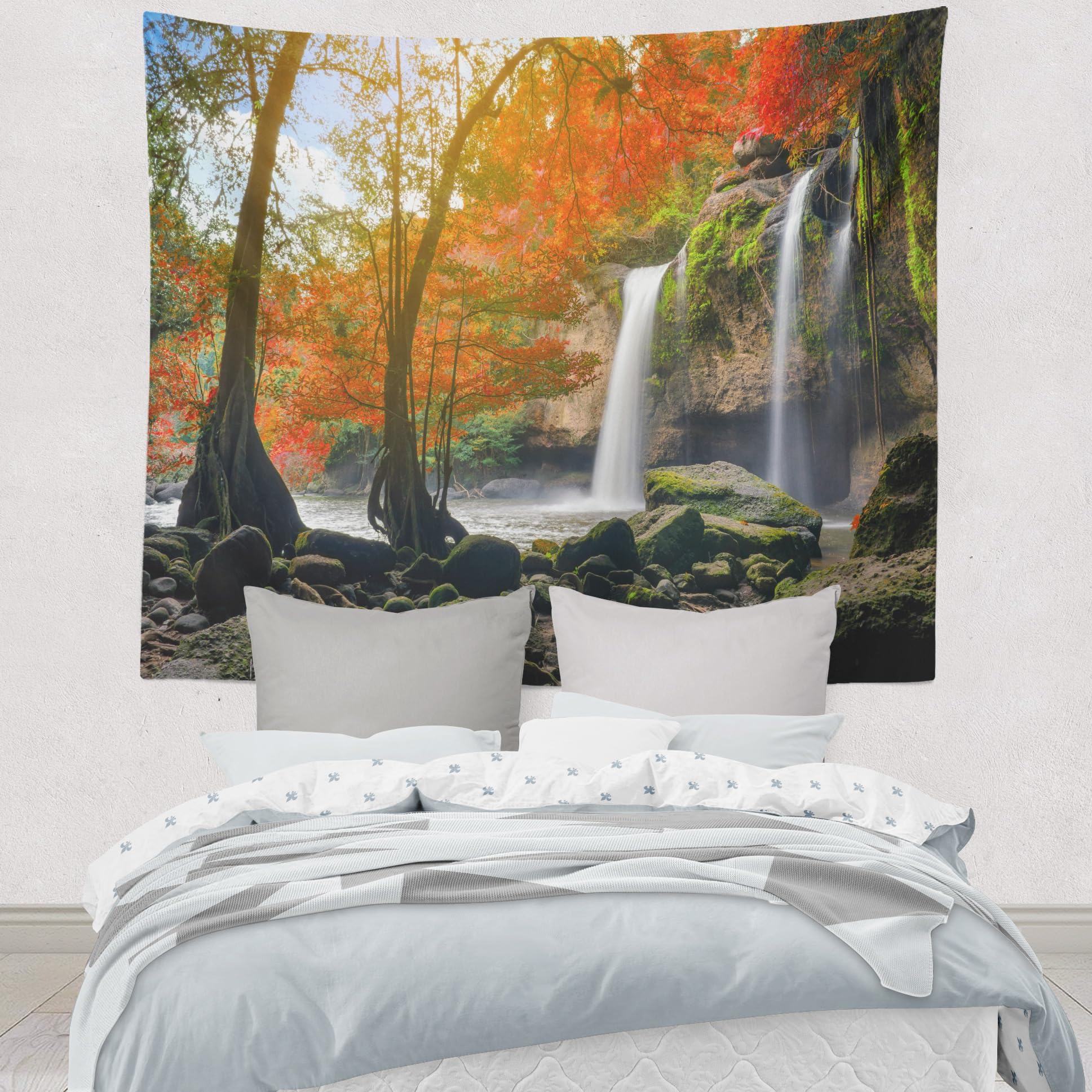 Romod Arazzo da parete Mountain Forest Tree Sunset Nature Paesaggio Decorazione da parete per camera da letto Large(60×80