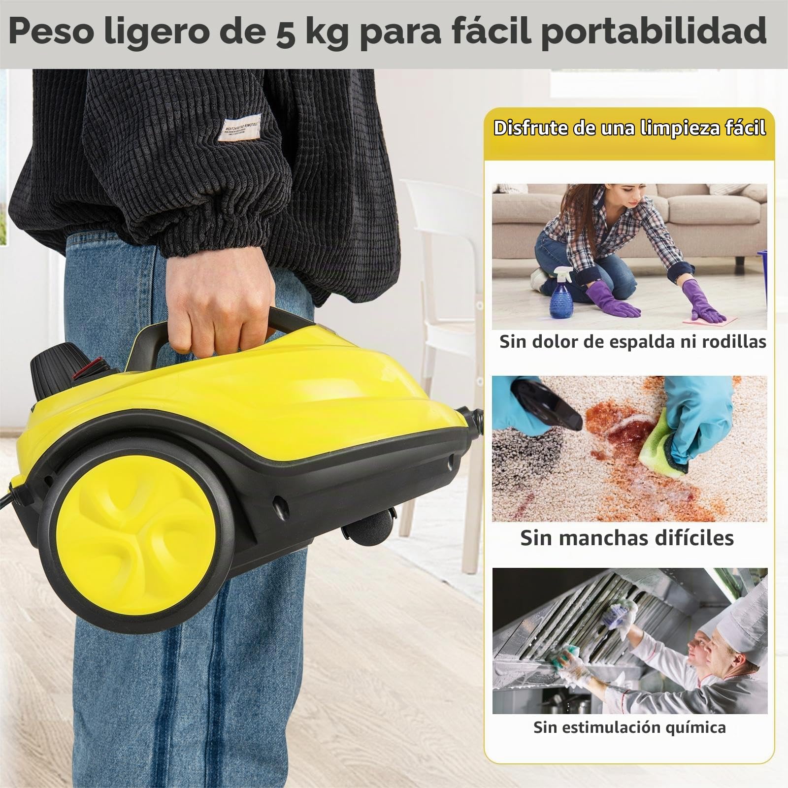 SOARS limpiador a Vapor con 13 Accesorios, Limpiador de Vapor: 5 bar, máx. 160 ℃,Listo en 8 Min, Potente 2000W, Cobertura de Superficie: 108 m², depósito: 1,8 L, Tiempo de Vapor aprox. 30 Min