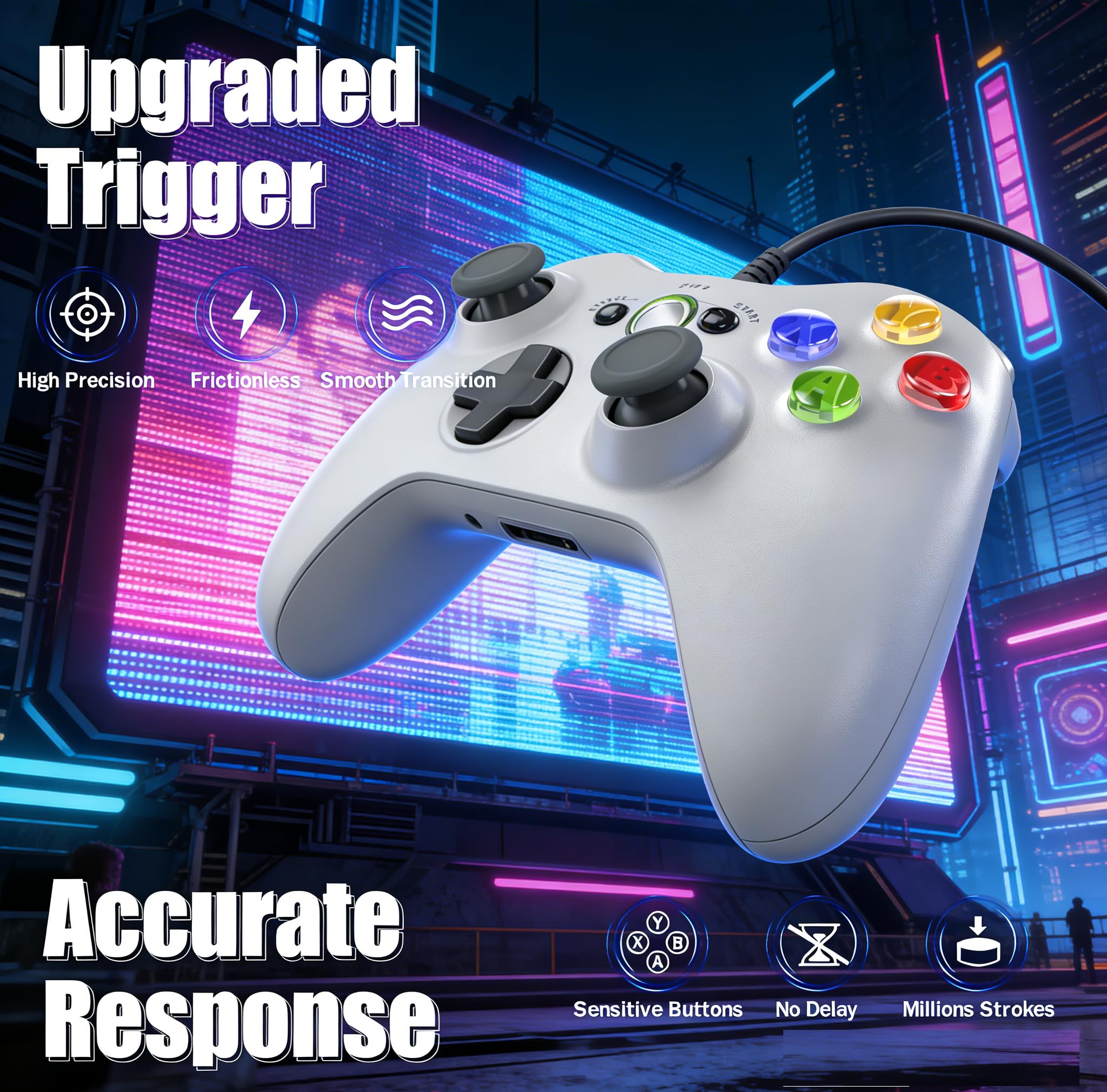 Xbox 360 Wired Controller, USB Gamepad Joystick with Dual Vibration, Plug &  Play, Compatible with Xbox 360, Xbox 360 Slim & Windows 11/10/8/7 PC,  Ergonomic Design for Home Gaming (XBOX360-BLACK) : Amazon.ie: Videogames