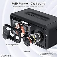 Vista 2 de GEARit Portable Bluetooth Wireless Speakers - IPX6 Waterproof Speakers - 40W Loud Wireless Outdoor Speaker - AUX & TWS Pairing - Perfect for Gift