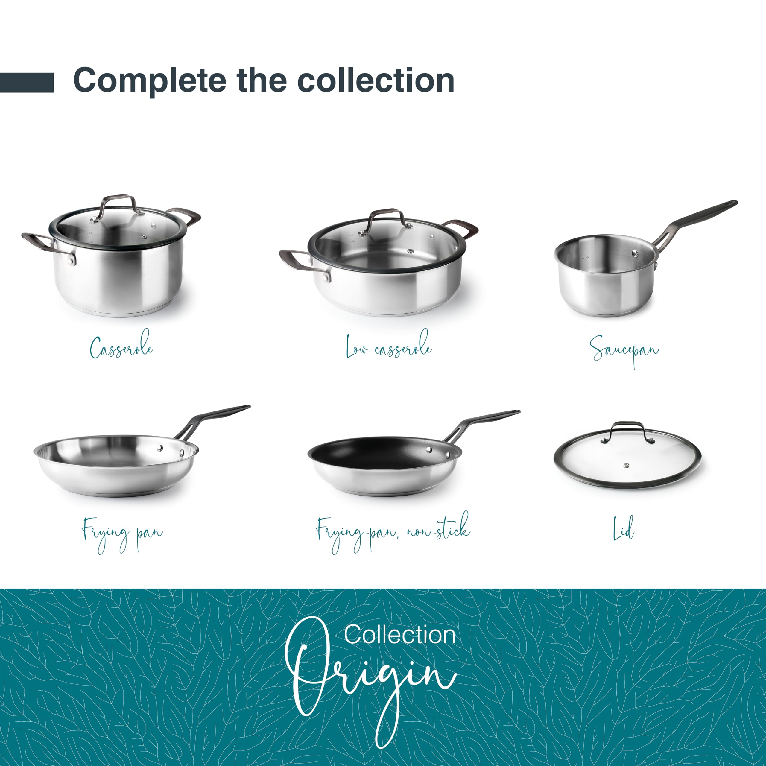 LACOR - 47326 - Poêle Origin, 26 cm, Acier Inoxydable 18/10, Surface Sans Revêtement Antiadhésif pour Cuisson Traditionnelle, Compatible Induction et Lave-Vaisselle, Haute Durabilité