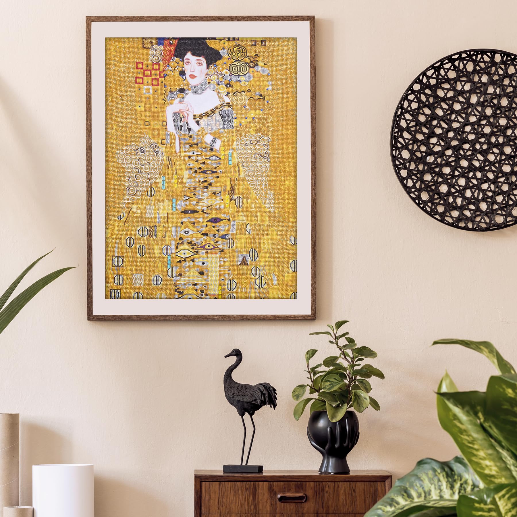 Diamond Dotz DD15-017 Woman w kolorze złotym (Klimt), rozmiar ok. 67 x 91 cm, malowanie diamentami, błyszczący obraz do samodzielnego ozdobienia, dla dzieci i dorosłych, kolorowy