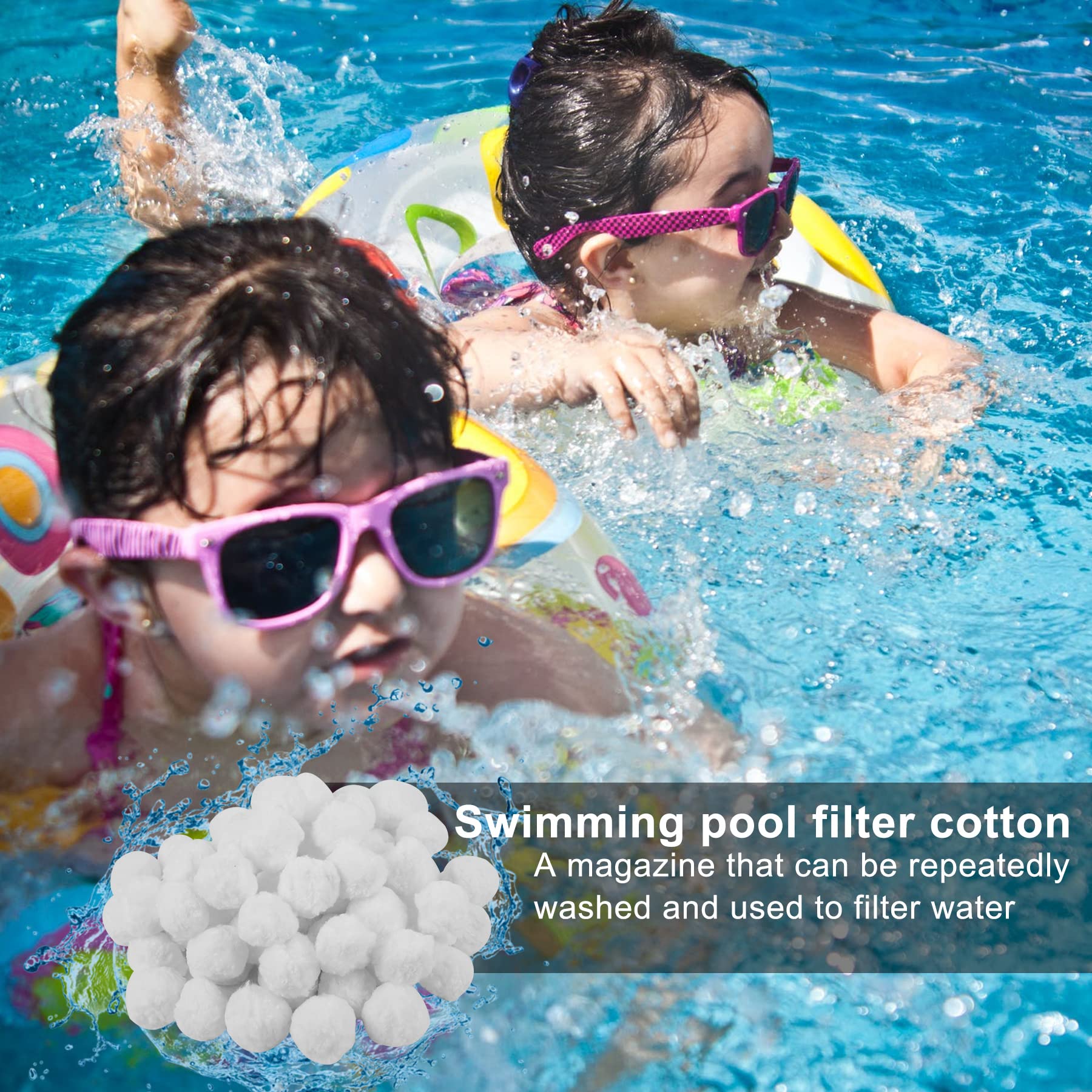 Filterbälle 1400g Filterballs Pool Filterbälle für Poolpumpe Filterbälle für Sandfilter Kann 50 kg Filtersand Ersetzen Filterballs für Sandfilteranlagen für Filtration Pool Aquarium