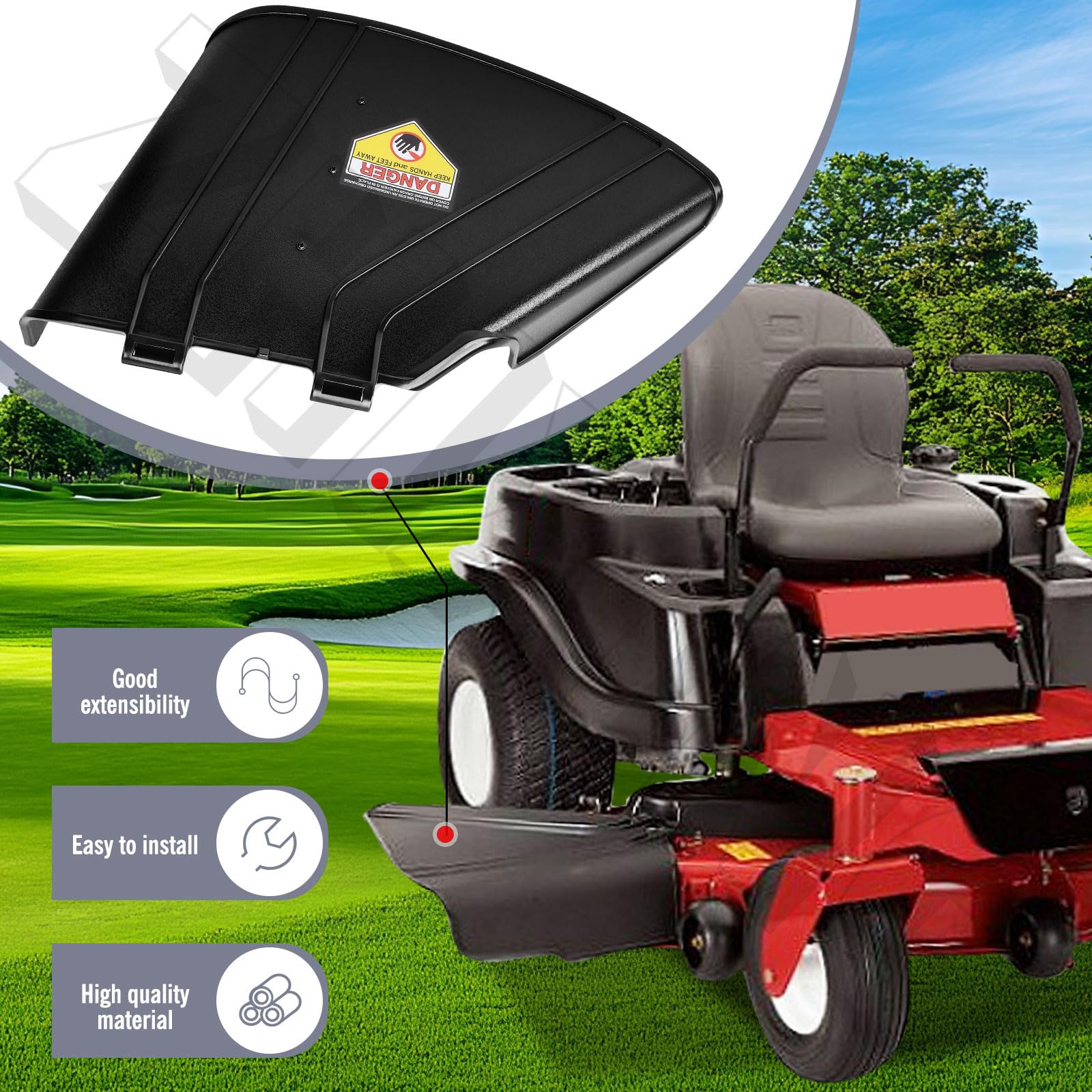 137-7046 - Canal deflector con accesorios de montaje compatible con cortacésped Toro Timecutter Exmark Quest E-Series SW4200 ZS4200S 75742 74665 75748 75749 74667 74677 74705 747111 75742TA