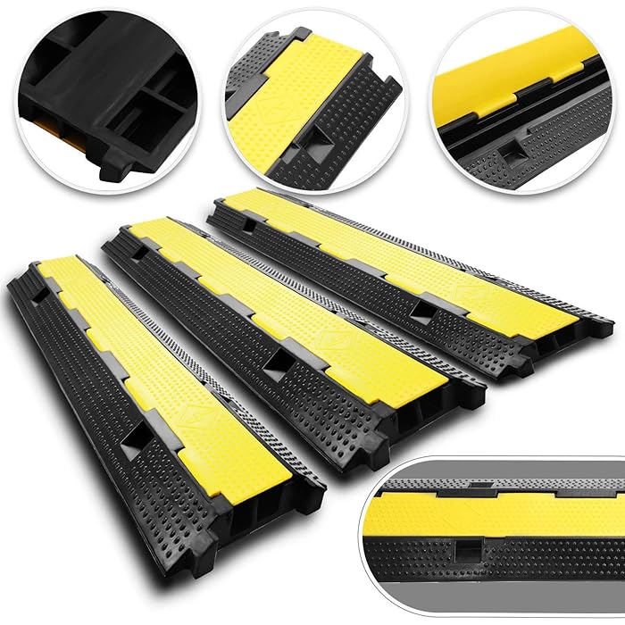 Buy Pack of 3 Cable Protectors Ramp Dual Channel Heavy Duty Rubber