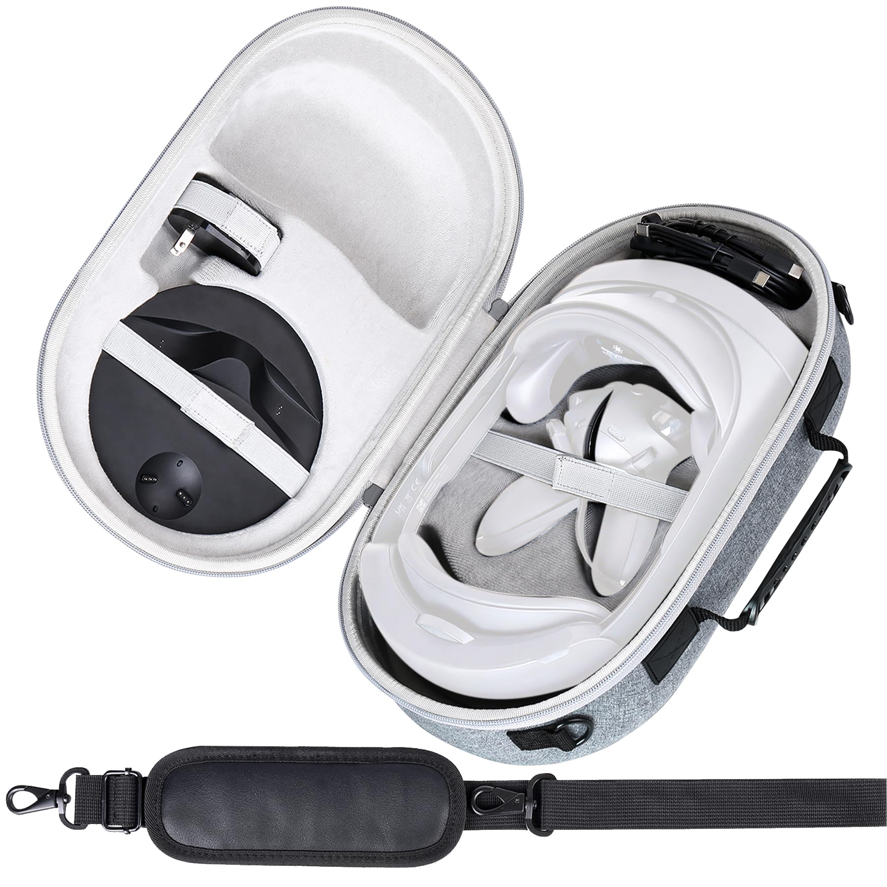 Aenllosi Funda Estuche para Meta Quest Pro/Meta Quest 3 Gafas de Realidad Virtual Avanzada VR Meta Quest Pro/Meta Quest 3 Case（Funda Sola）（Blanco）