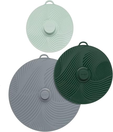 Goodful Tapas universales de silicona para ollas y sartenes, resistentes al calor, cubiertas reutilizables con sello de succión para cuencos, ollas,