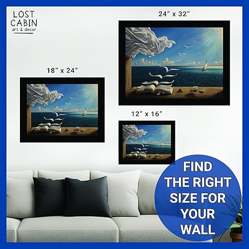 Miniatura 6 de Libro de olas de cabaña perdida por Salvador Dali  Impresión en marco negro  Reproducción de pinturas de obras de arte finas  Regalo de póster