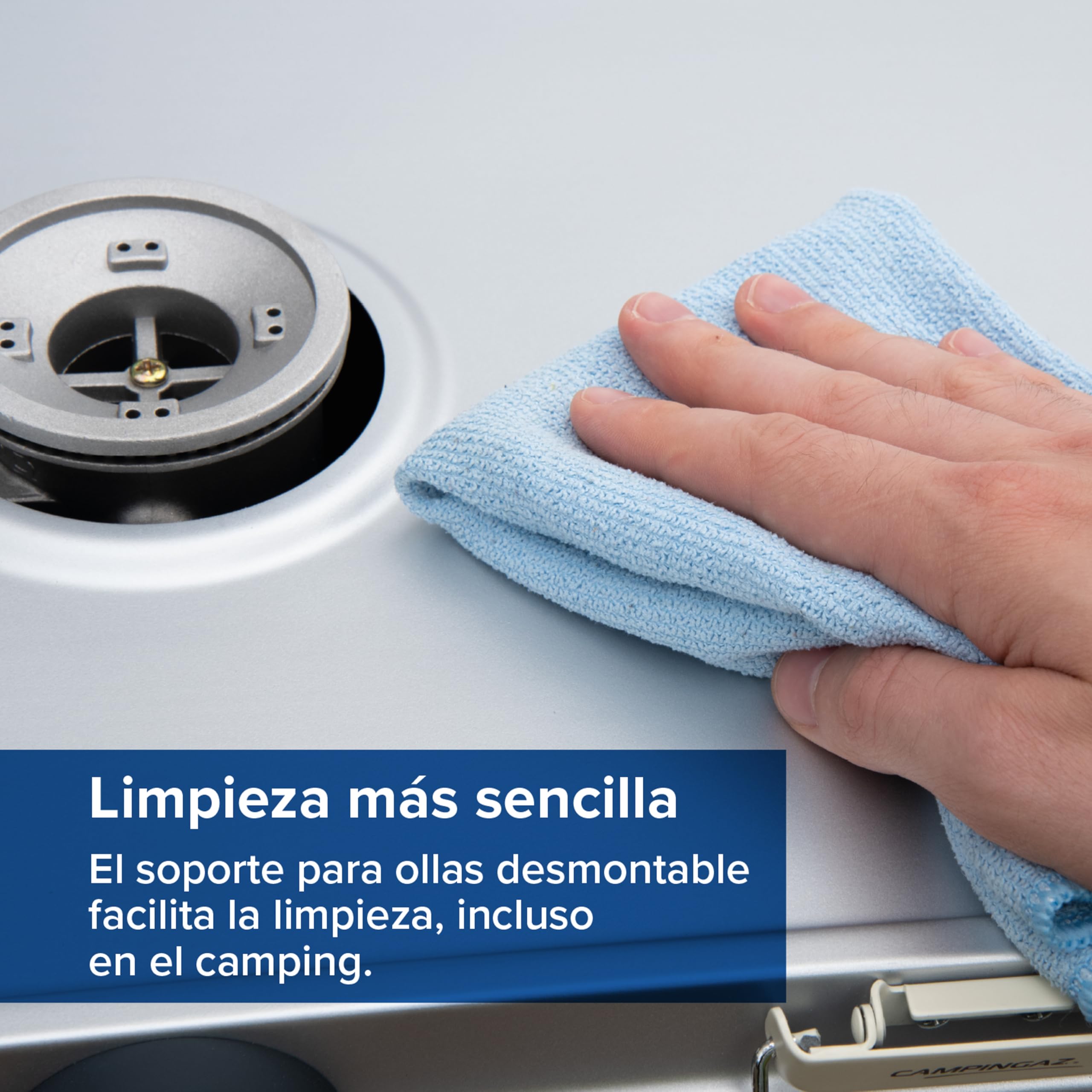 Campingaz Camping Kitchen 2 CV Gas Stove | Hornillo Portátil de Sobremesa para Camping y Picnic – 2 Quemadores | 2 x 2000 W, Blanco