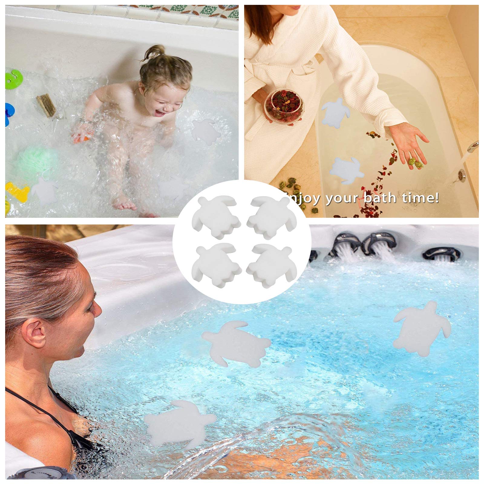 Yardenfun Éponge Absorbante D'Huile De Tortue 24Pcs Filtrage Pour Piscine Et Spa Éponge Réutilisable Anti-Salissure Outil De Nettoyage Pratique