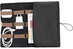 Genuine Leather Charger Roll-Up Organizer