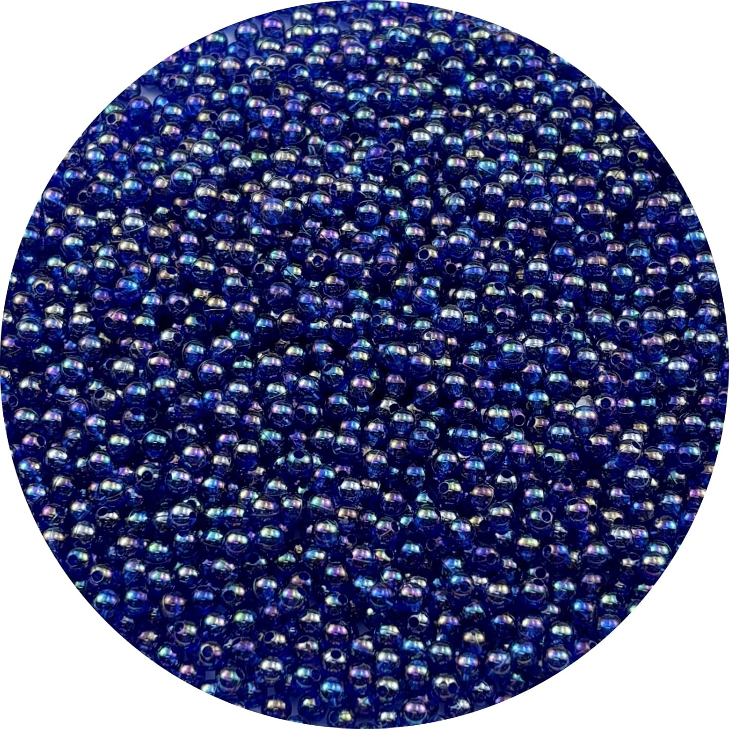 2000pcs 4mm Acrylic Round Beads AB Colors Acrylic Beads Round Spacer Beads with Hole for DIY Bracelet Necklace Jewelry Making Supplies Handmade Craft(Royal Blue AB)
