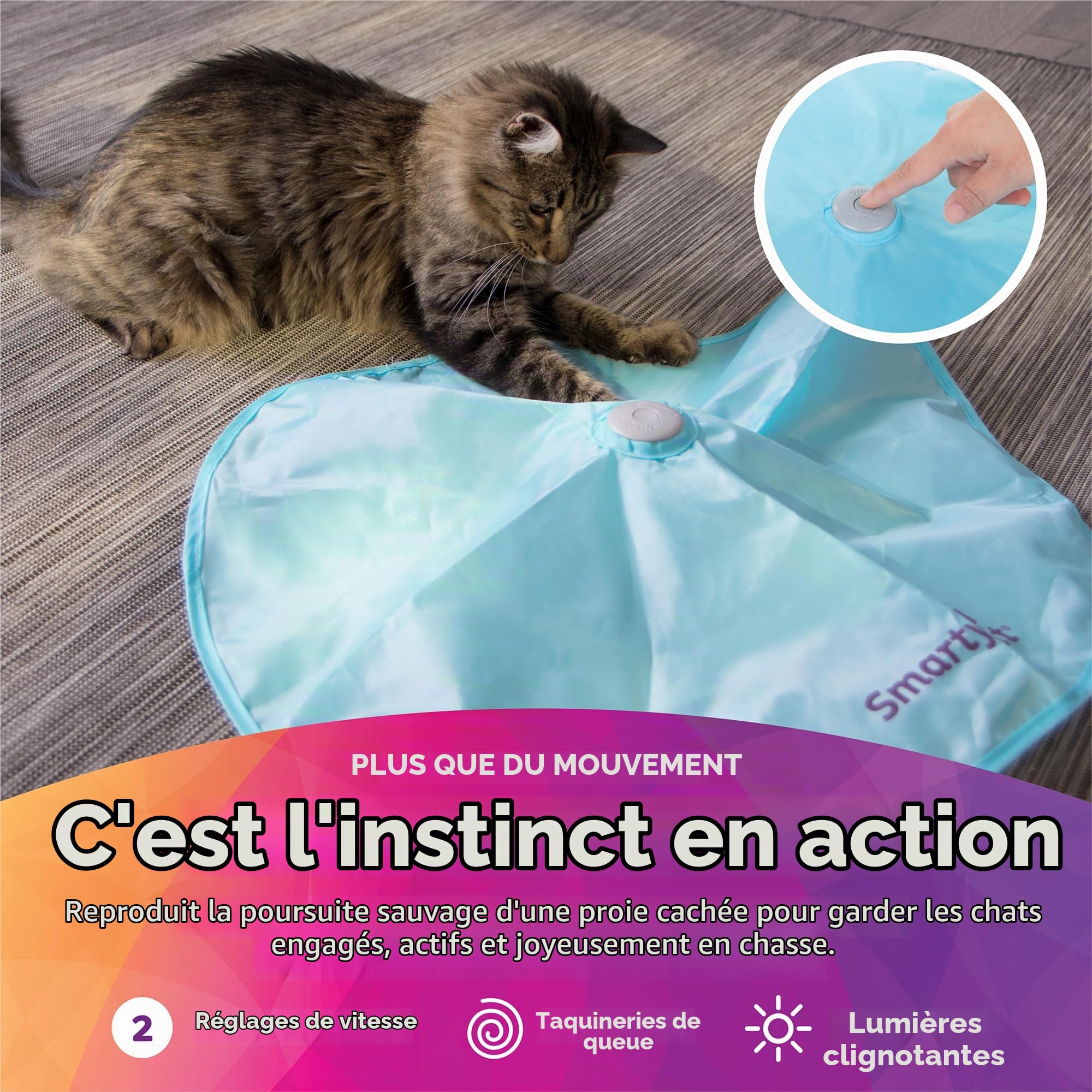 SmartyKat 32013 cachée Mouvement Hot Pursuit Jouet pour Chat