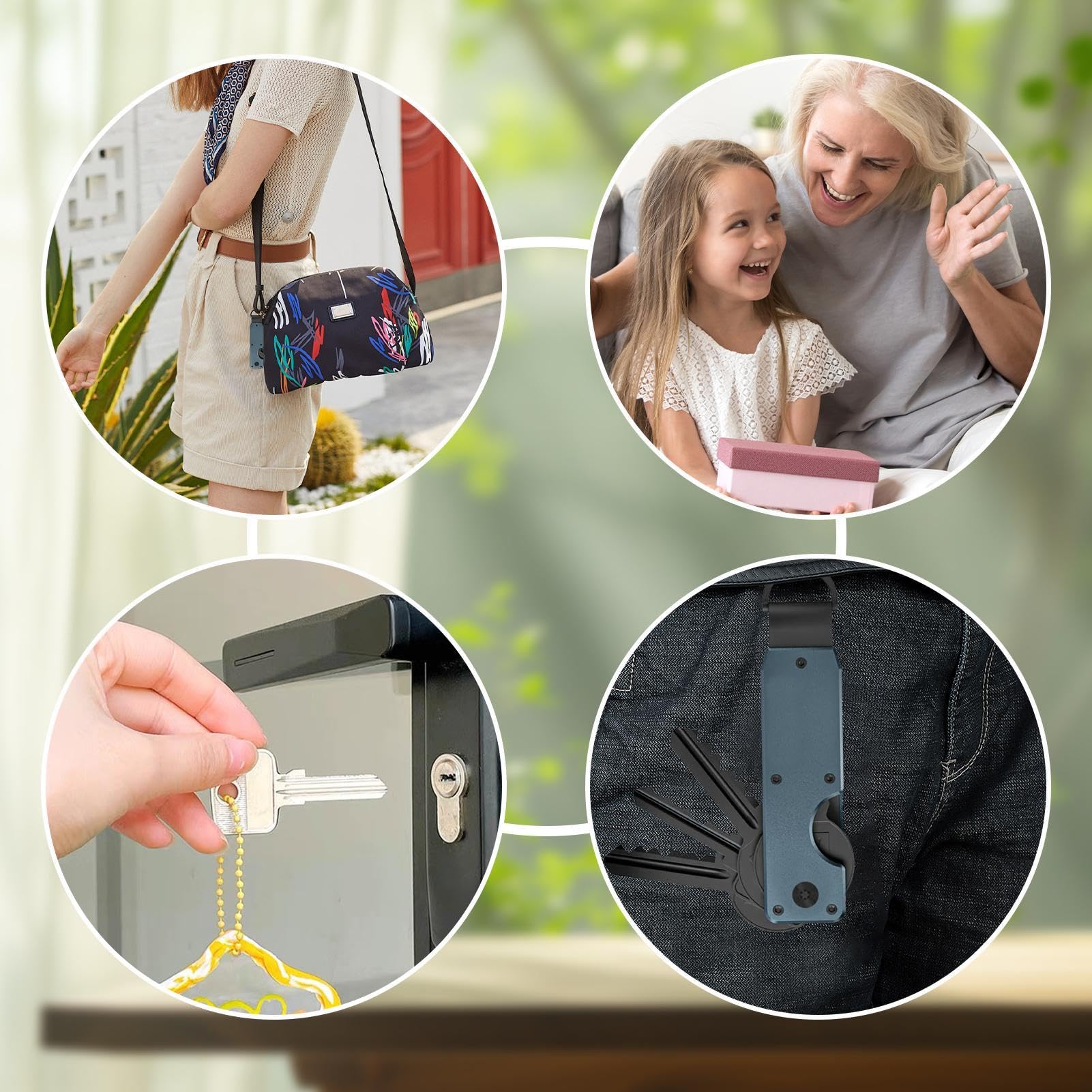 Minimalistyczny organizer na klucze, organizer na klucze do kluczy, składany kieszonkowy uchwyt na klucze, metalowy organizer na klucze na 5 kluczy, organizer na klucze idealny do eleganckiego