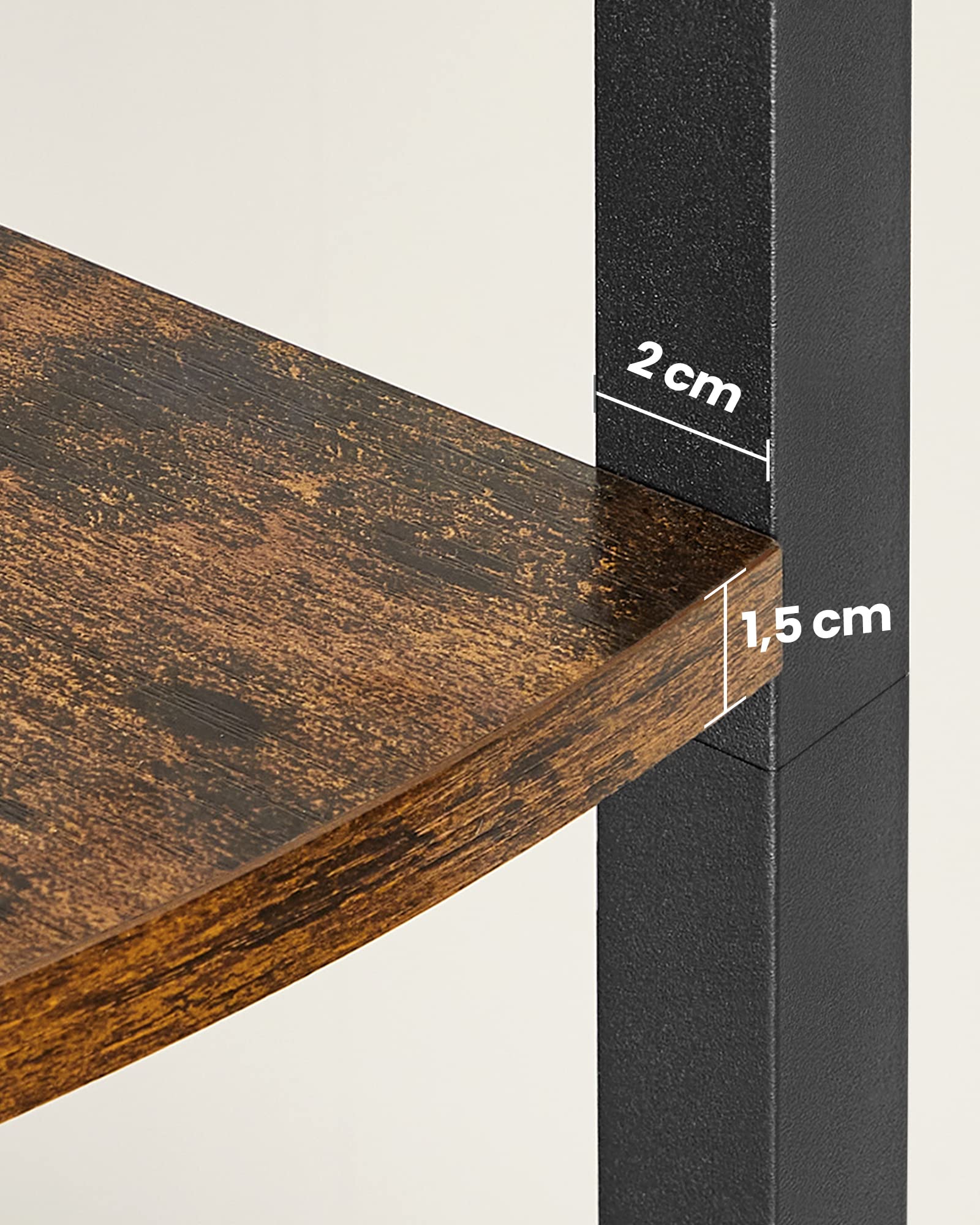 VASAGLE Mensola angolare a 5 Piani, scaffale portaoggetti Multifunzione, libreria, Supporto per Piante, per Soggiorno, Bagno, Cucina, Camera da Letto, Ufficio, Facile da Montare, Industriale, Rustico