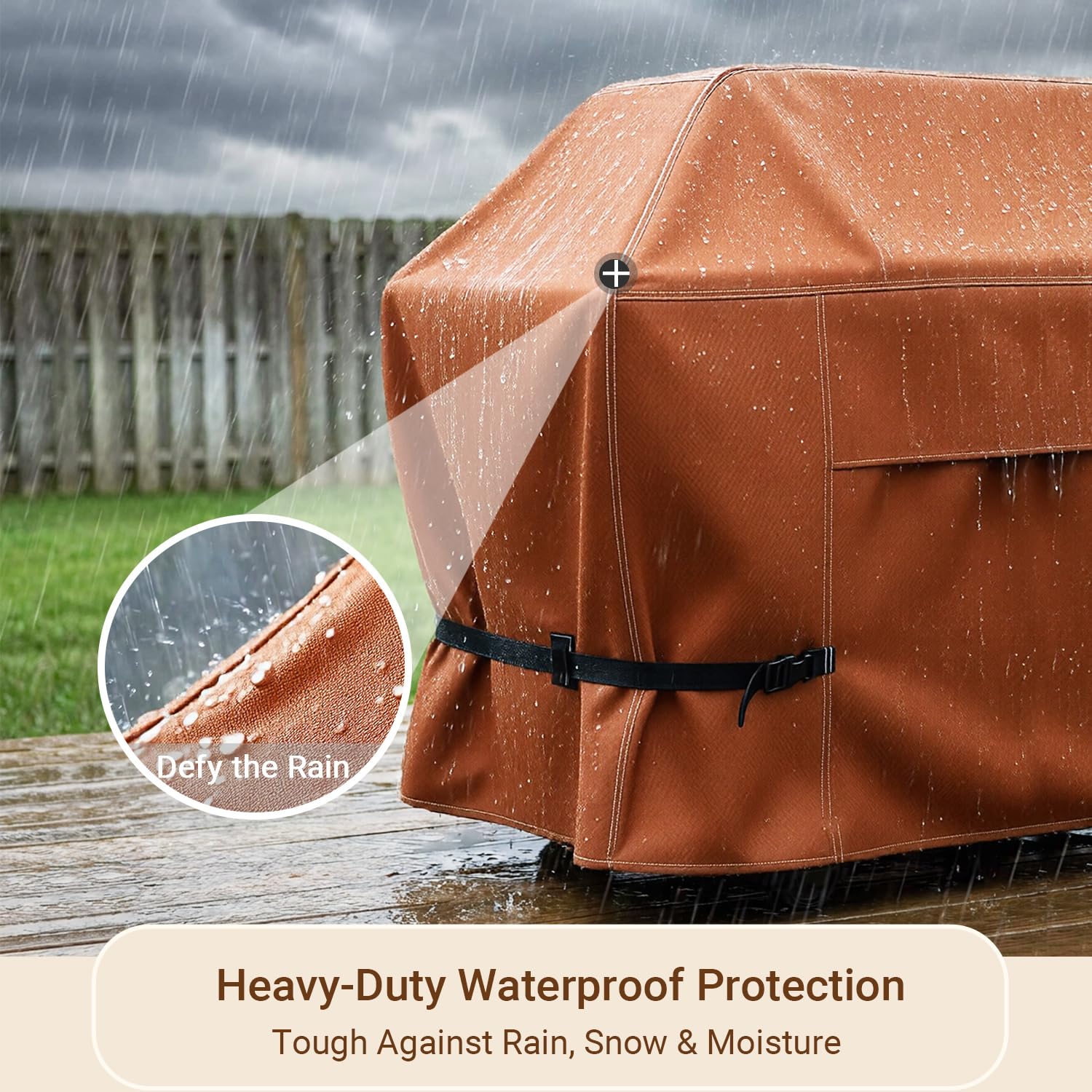 NettyPro Grill Cover Heavy Duty Waterproof 44 inch, Outdoor 2 Burners Gas BBQ Cover for Outside Weber, Char-Broil, Brinkmann, Nexgrill Barbecue, Brown : Patio, Lawn & Garden