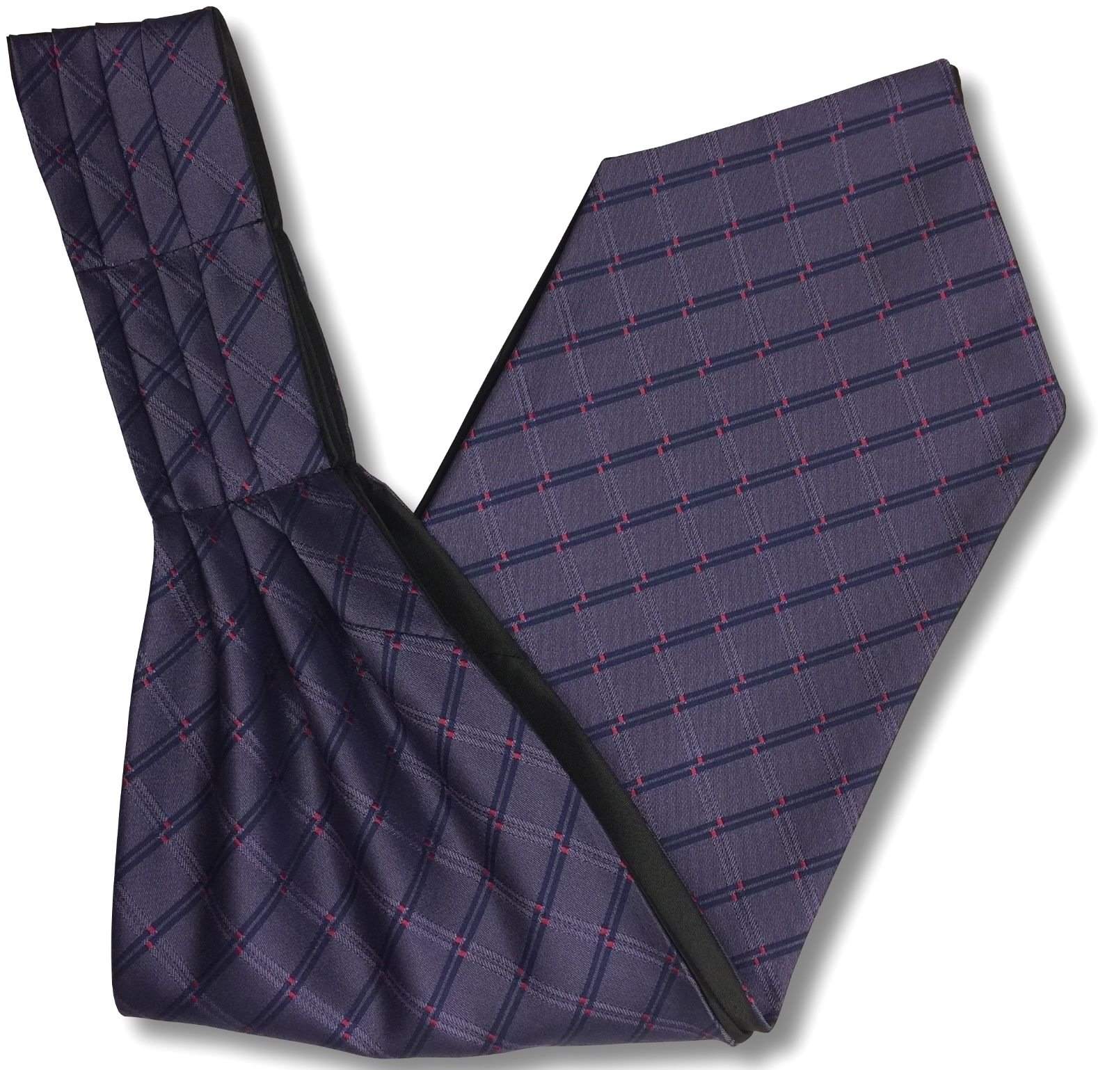 Great British Tie Club Men's Purple, Navy, Fuchsia Purple & Navy Check 'Under Shirt' Ascot Cravat