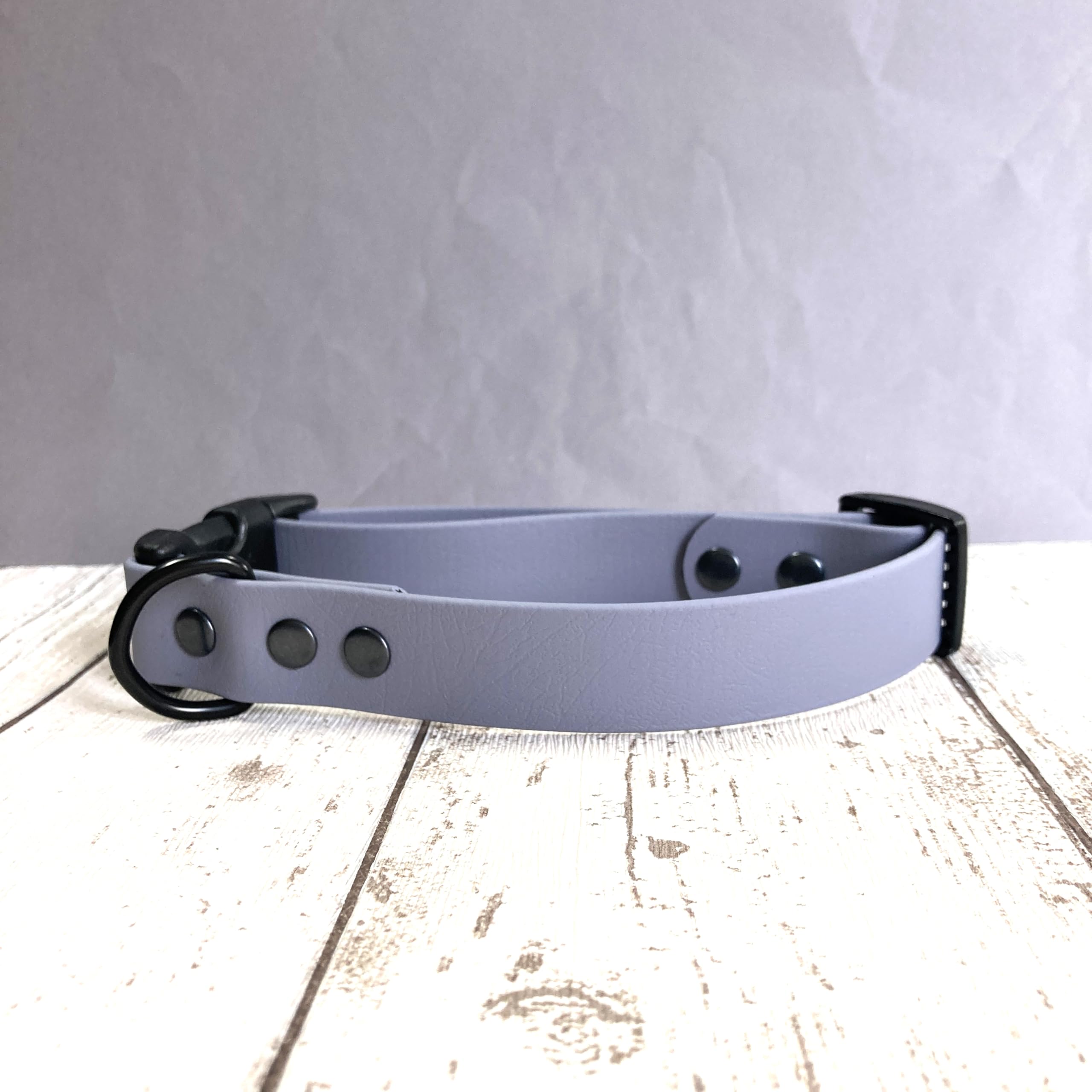 Genuine Biothane Waterproof Dog Collar with Quick Release Clasp (Grey, XL) — image 1
