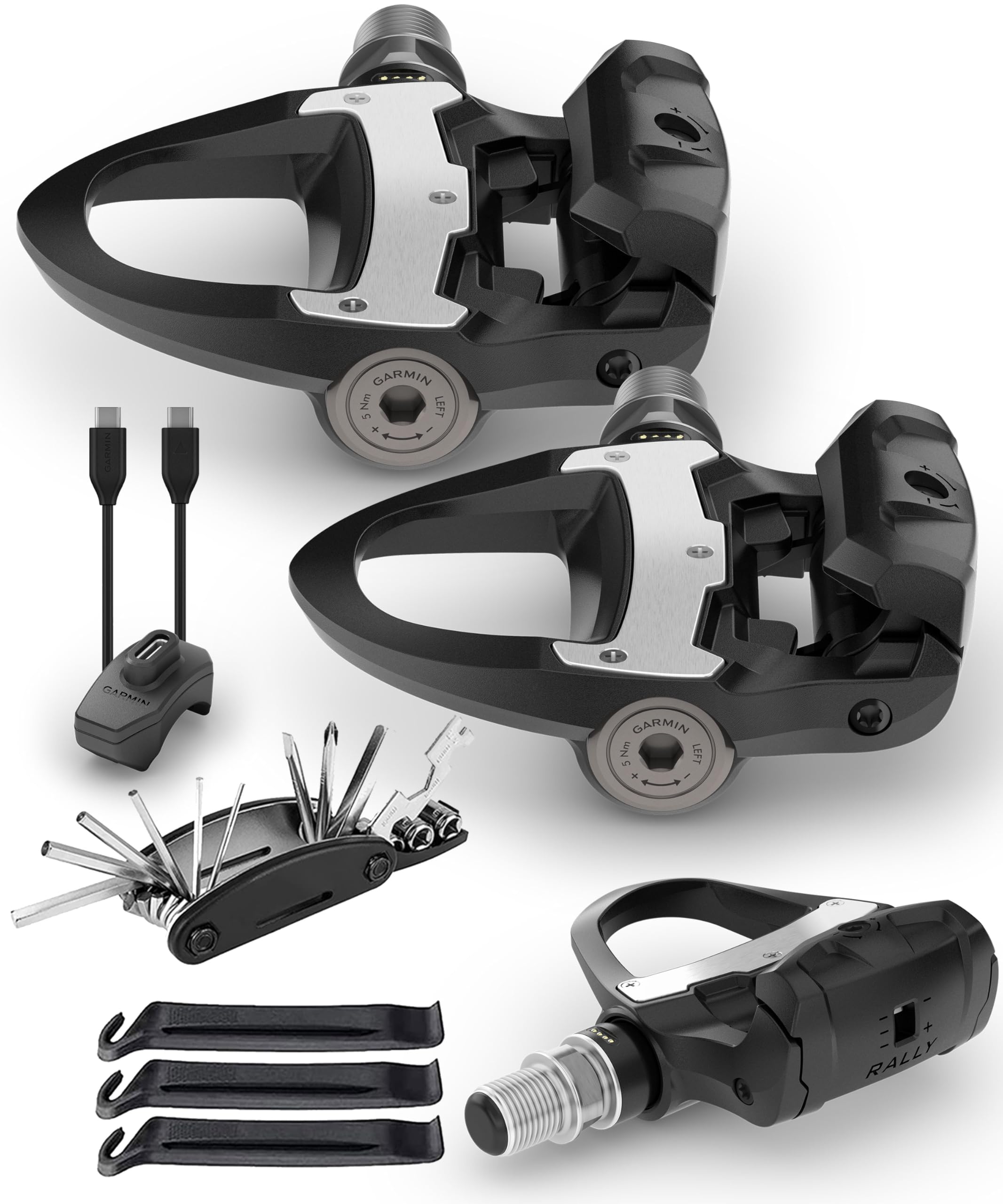 Garmin Rally RS110 Power Meter Pedals PlayBetter Bike Tool Bundle