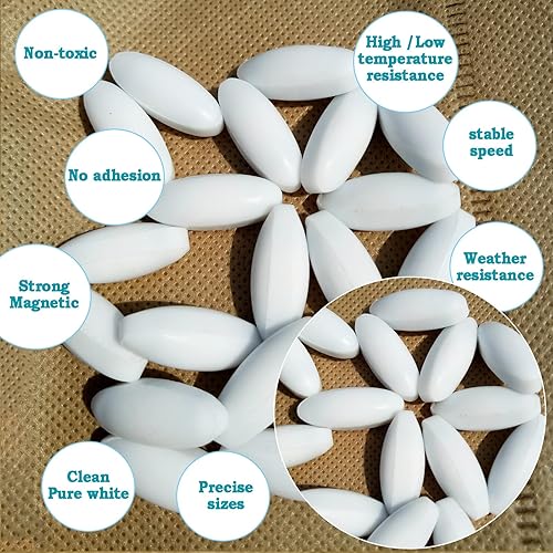 Miniatura 5 de Barra de agitación magnética PTFE Mezclador magnético Barras de agitación (0.354x0.984 in, forma de oliva, 10pcs)