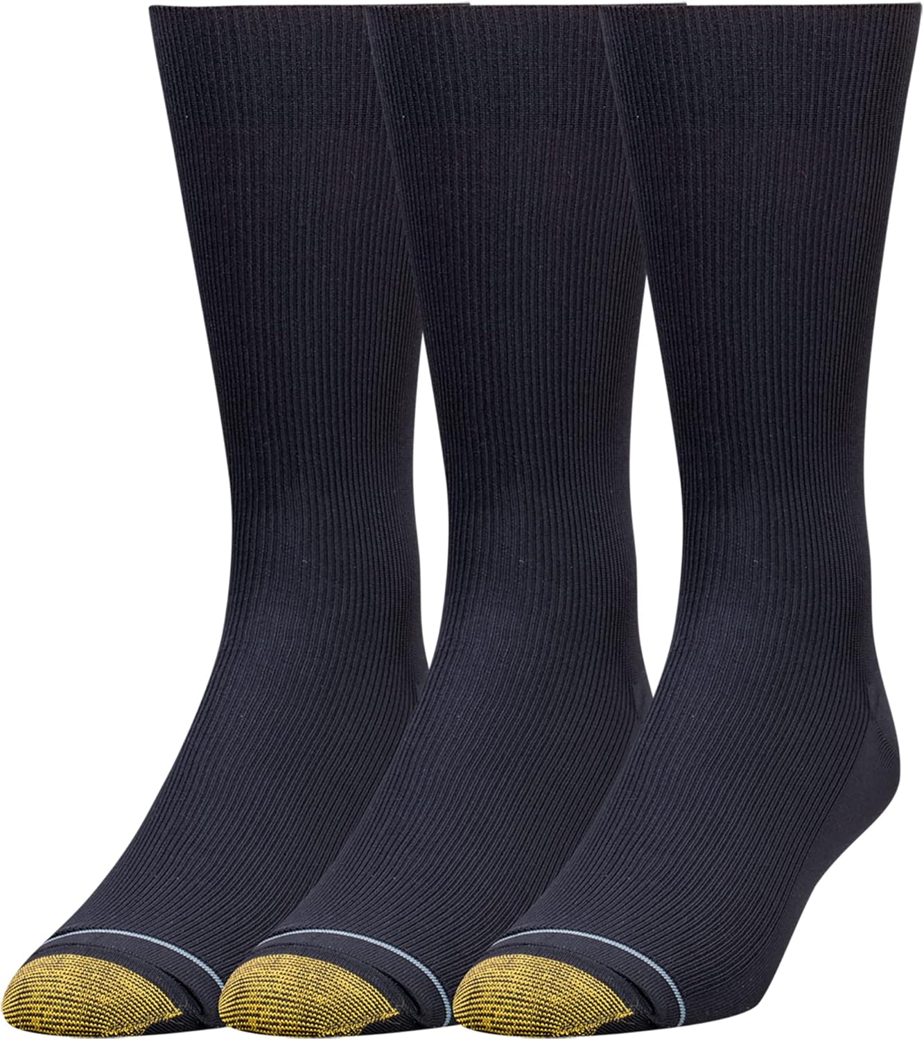 GOLDTOE Men's Metropolitan Crew Dress Socks, 3Pairs Clothing, Shoes & Jewelry
