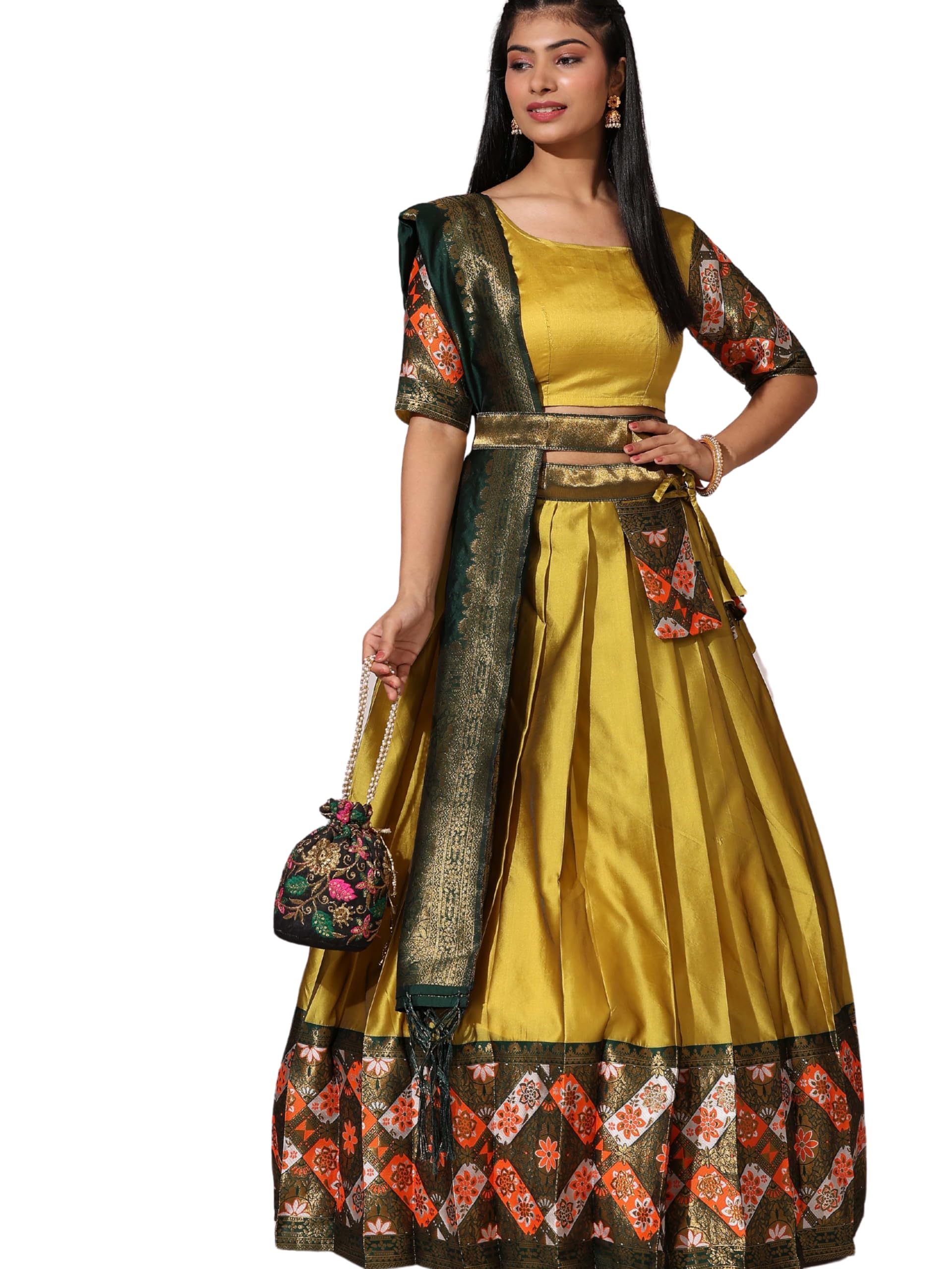 New Traditional South India Half Saree for Womens-image-23