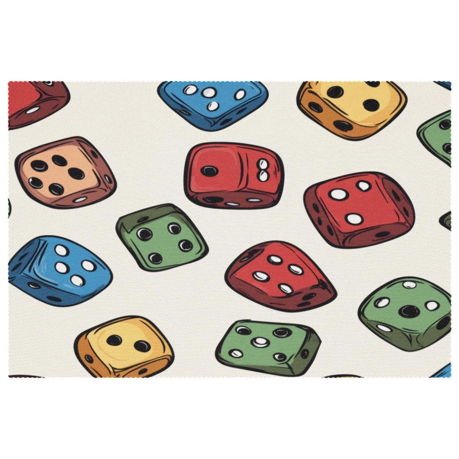 Sets de table antidérapants de salle à manger lot de 6 dés colorés