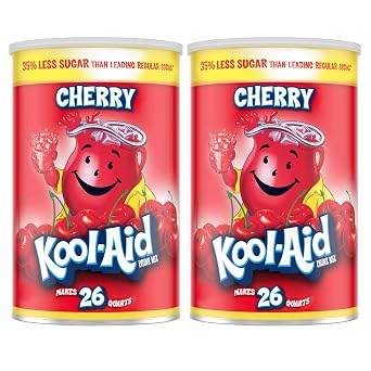 Kool-Aid Caffeine Free Jumbo Cherry Sweetened Powdered Drink Mix 2 Count 63 oz Canisters