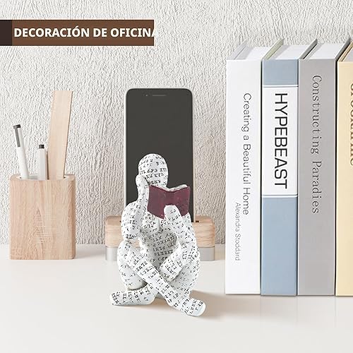 Vista 6 de GRAPMKTG Decoración para el hogar, lectura de pulpa, estatua de pensador, escultura estética, decoración de habitación, decoración abstracta moderna