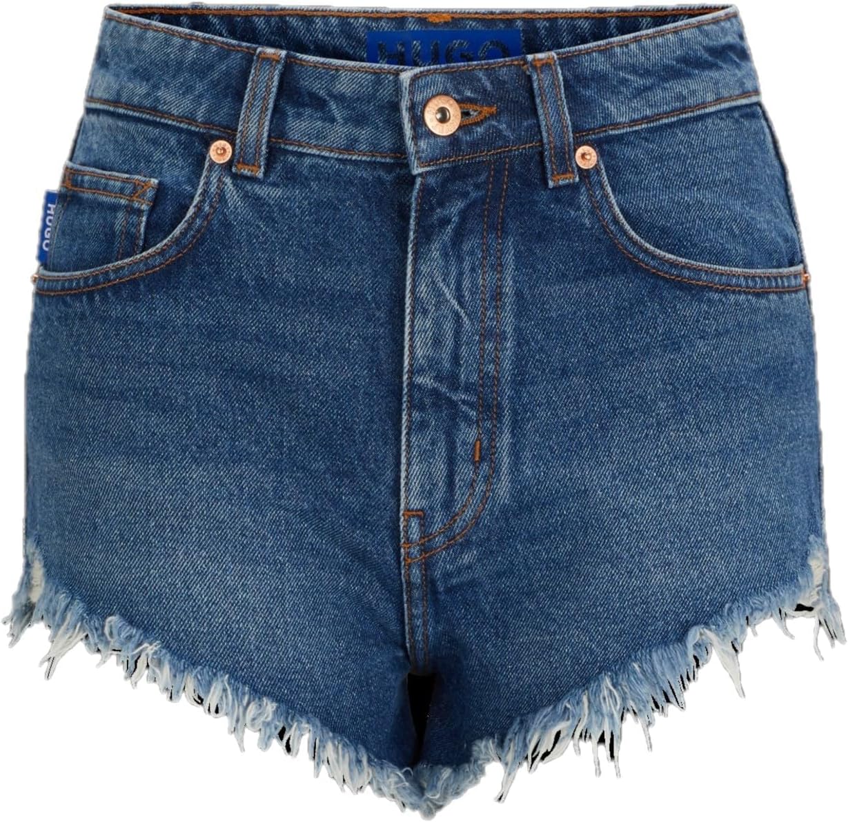 HUGO Galara Jean Shorts Authentic Blue 25 at Amazon Women's