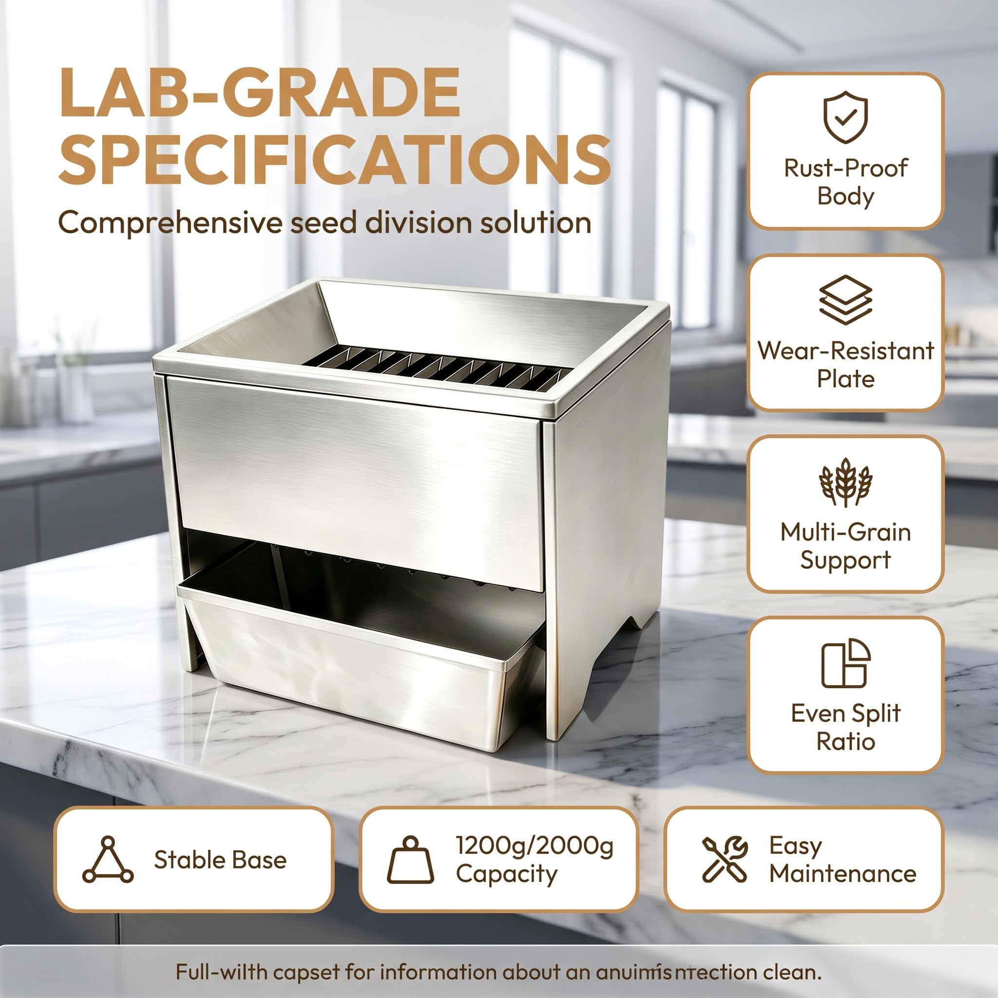 Clasificador De Muestras De Semillas, Muestreador Clasificador De Semillas De Acero Inoxidable, Muestreador Separador De Granos, Mezcla Uniformemente Las Muestras, Middle & Small Seed