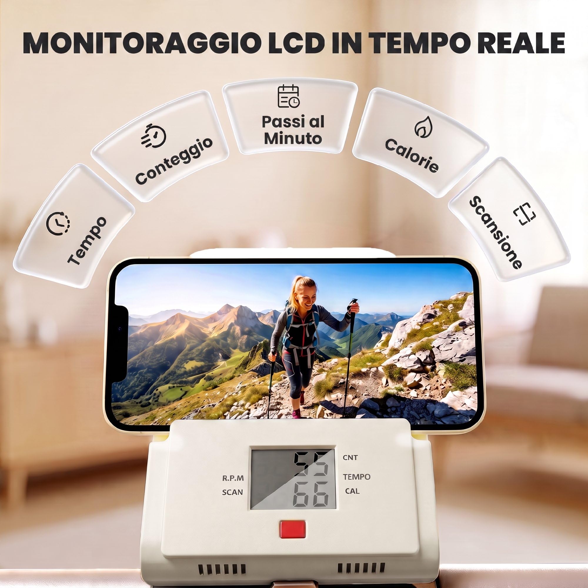 SPORTNOW Stair Stepper Verticale Vertical Climber Display LCD 150 kg Bianco