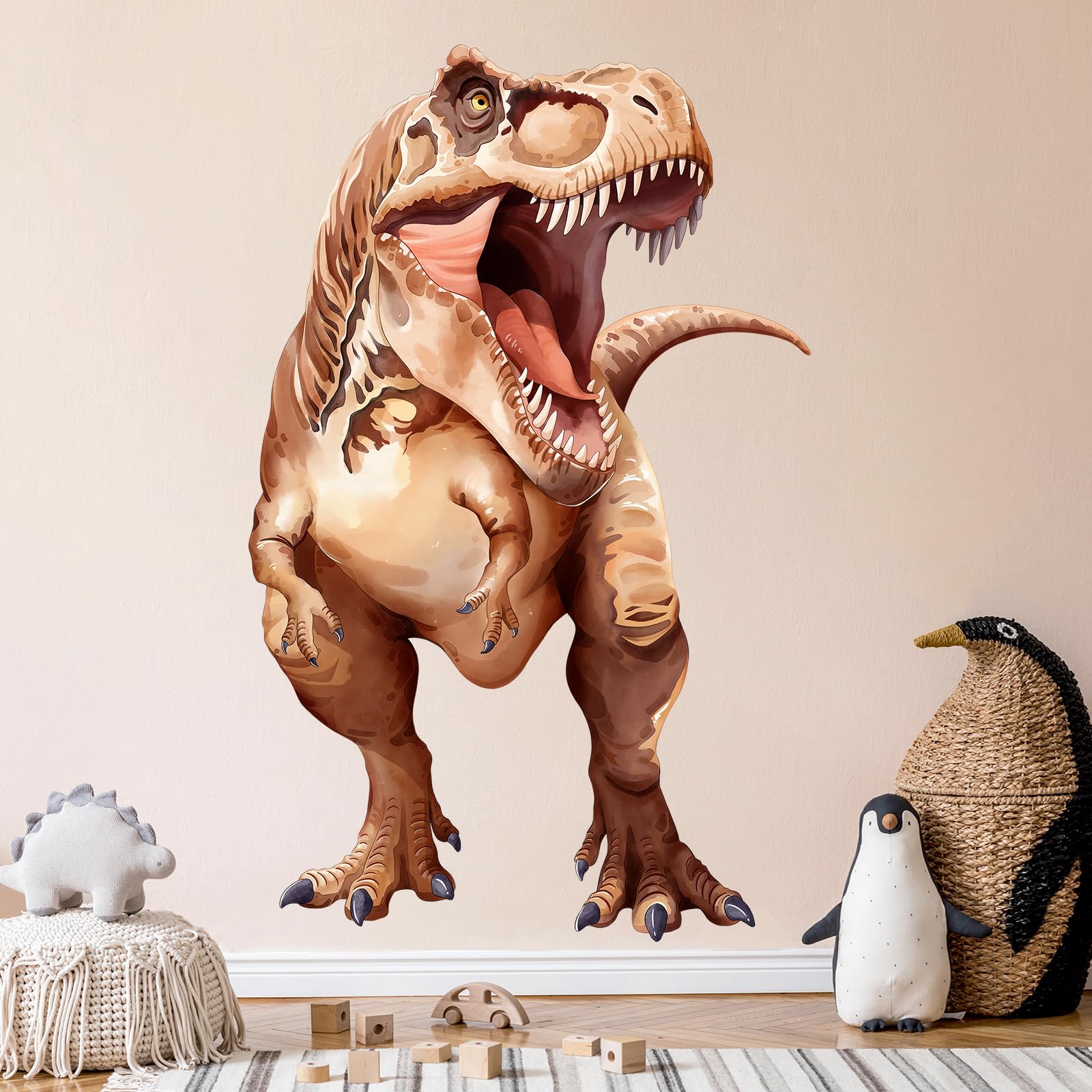Pegatinas de Pared Dinosaurio Grande, Vinilos Decorativos Pared Tiranosaurio Dino, Adesivos Paredes Decoración para Habitación Infantil Dormitorio ludoteca (W78 * H124 cm)