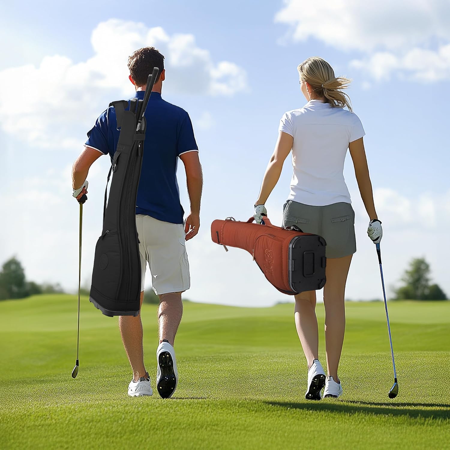 Lightweight Golf Club Bag, Golf Travel Bag for 7-8 Golf Clubs, Waterproof Small Golf Bag Practice Bag for Men/Women, with Adjustable Shoulder Strap