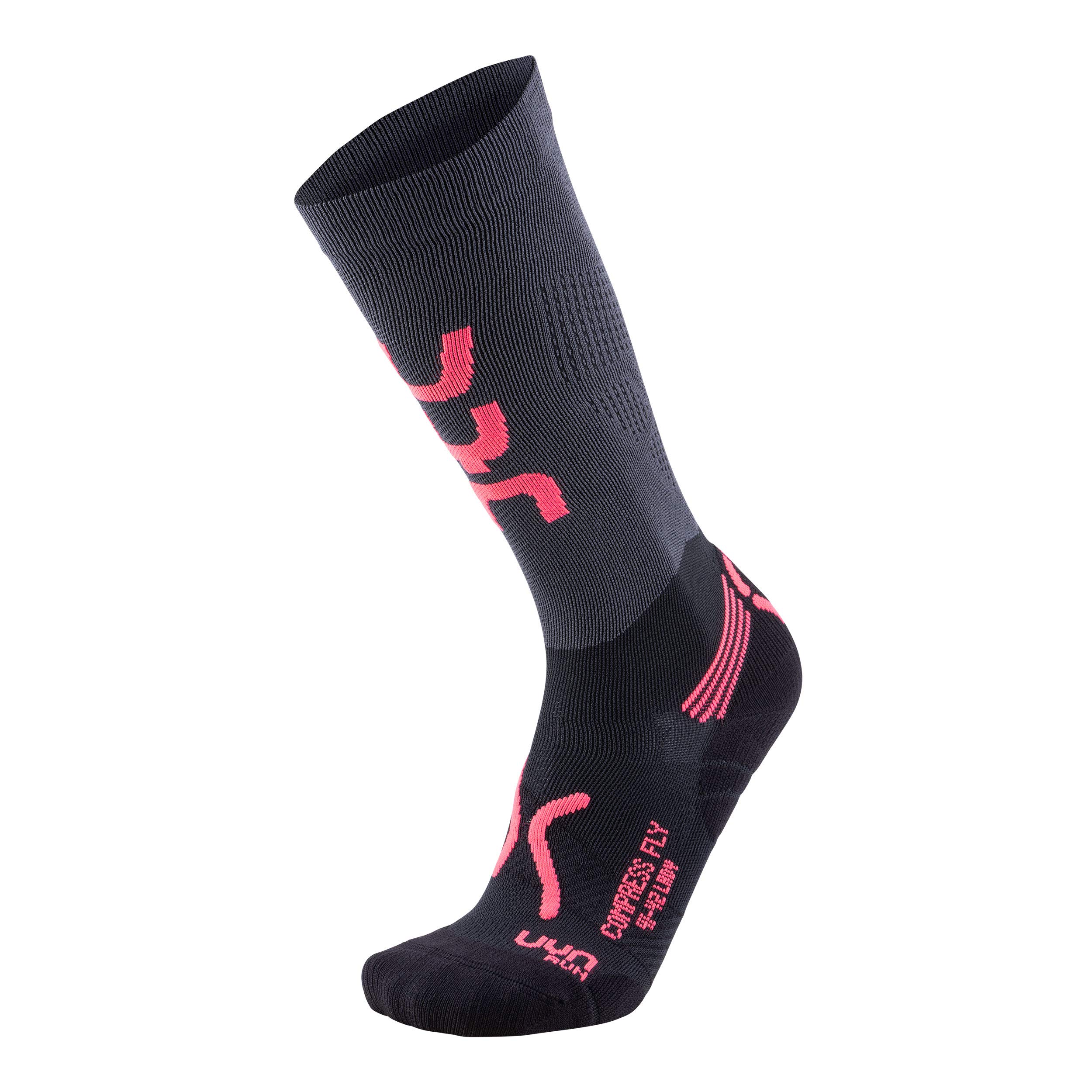 UYN S100071 RUN COMPRESSION FLY Socks Women's Coral/Black 36