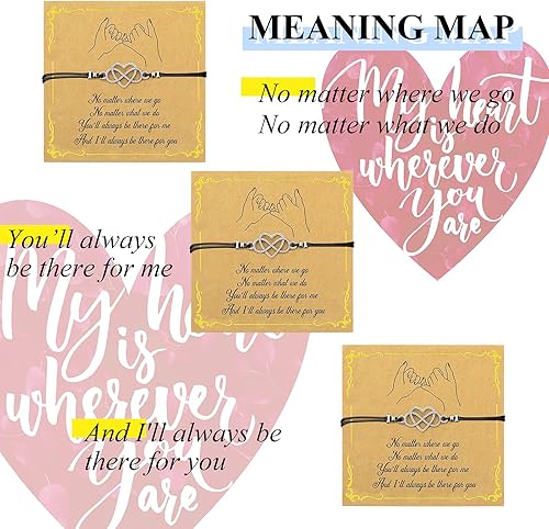 Miniatura 3 de Hicarer Pulseras de promesa, pulseras de amistad para el regreso a clases, juego de dijes a distancia para amigos, mujeres y niñas, regalo del día